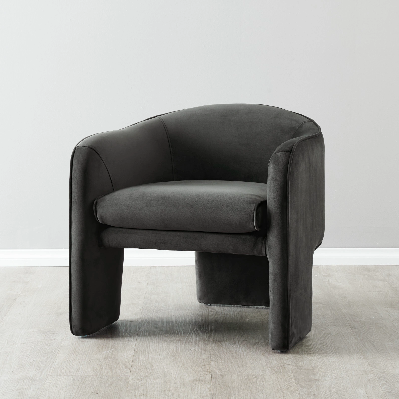 Esther Charcoal Velvet Armchair