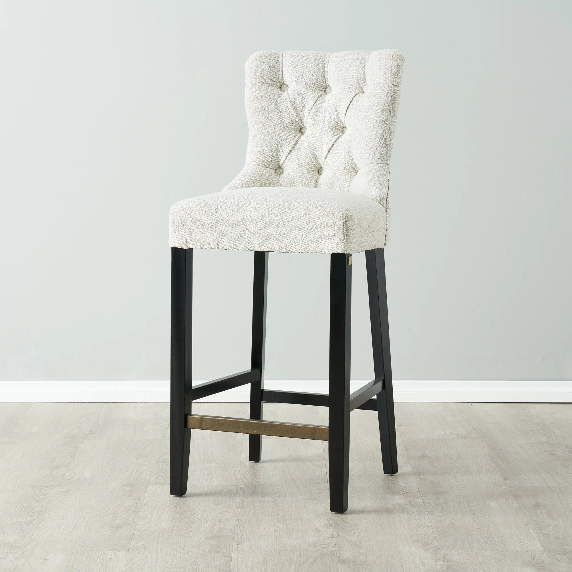 Saxon Cream Boucle Bar Stool