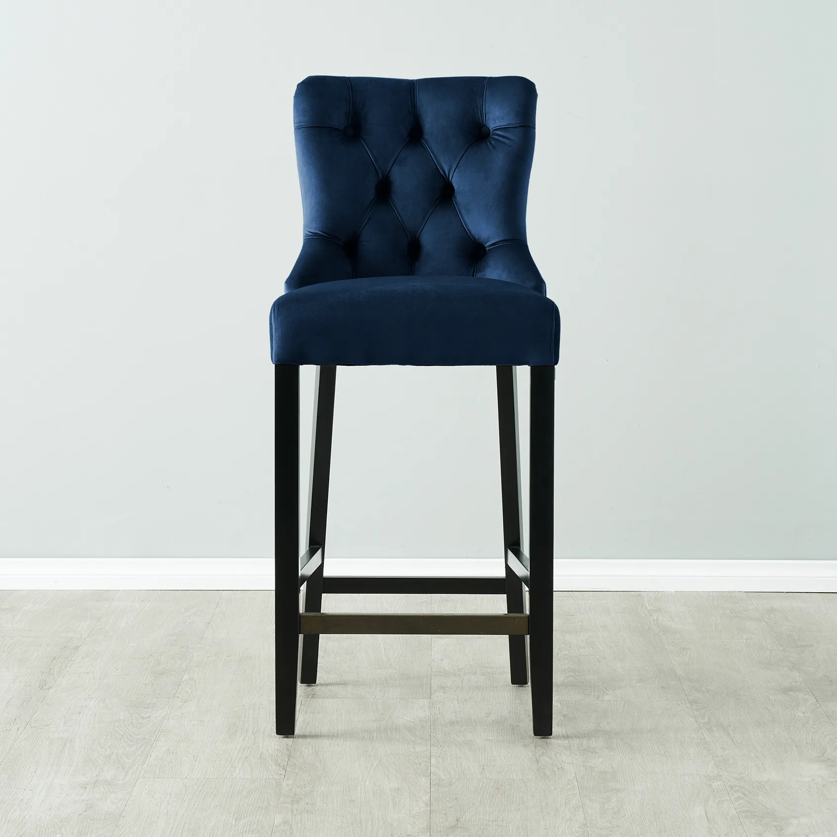 Saxon Navy Velvet Bar Stool
