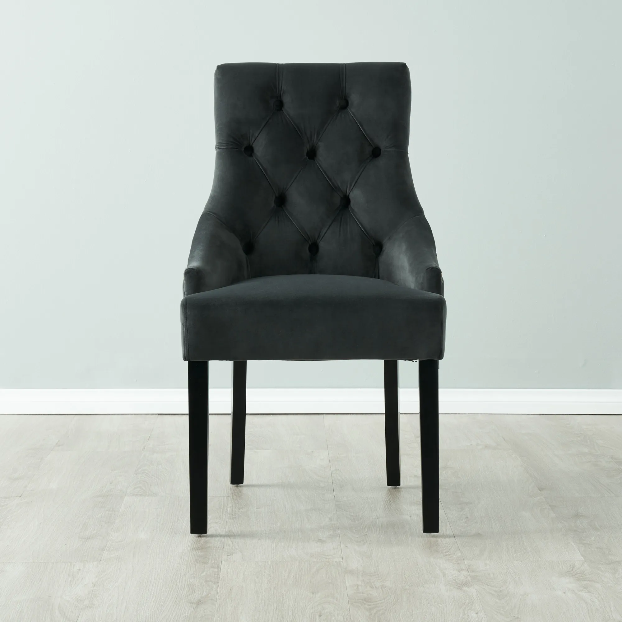 Saxon Charcoal Velvet Dining Chair 