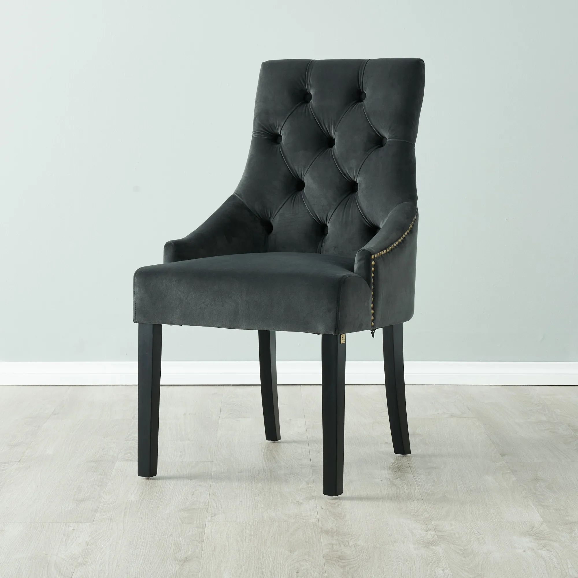 Saxon Charcoal Velvet Dining Chair 