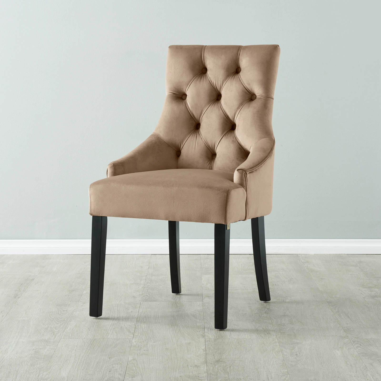 Saxon Beige Velvet Dining Chair  