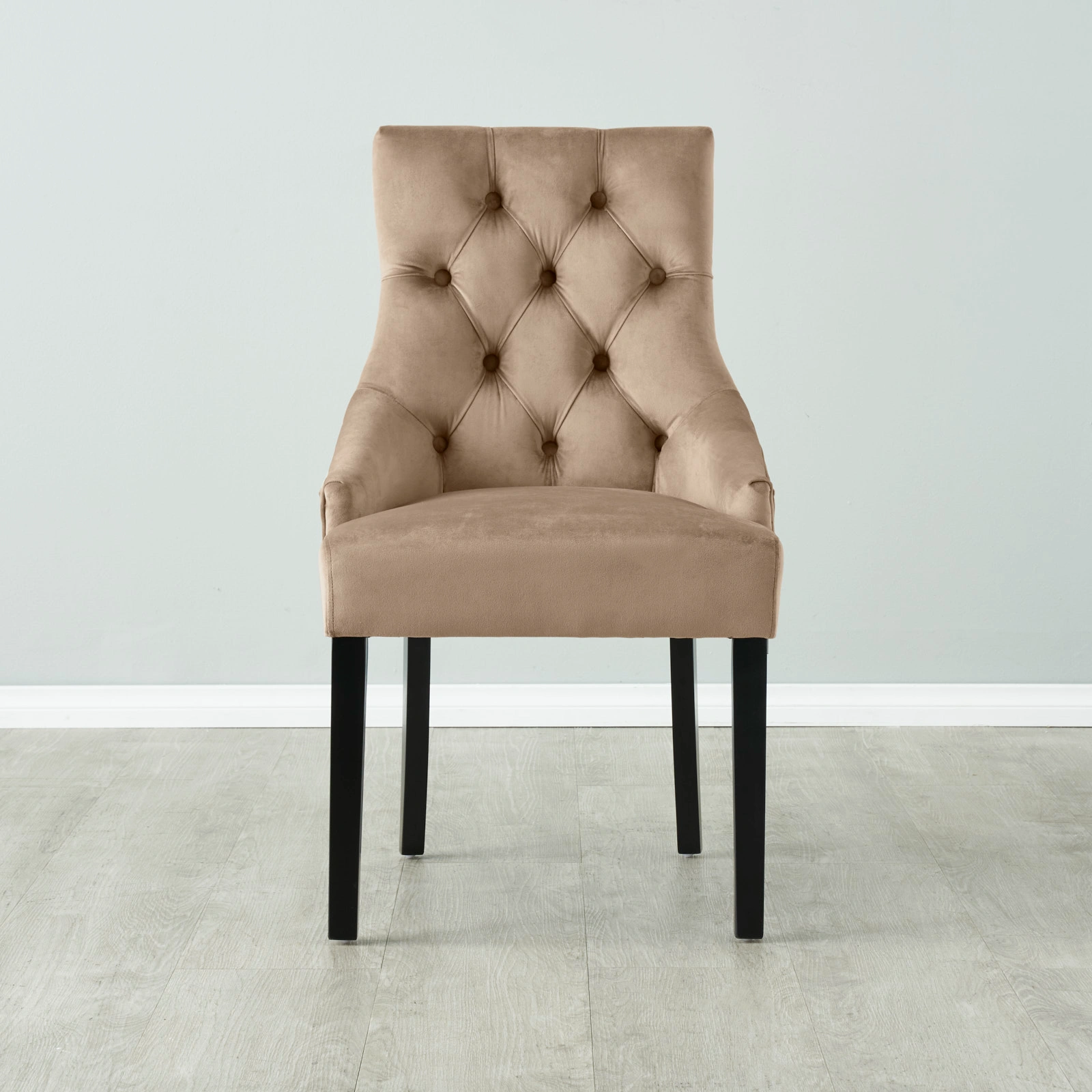 Saxon Beige Velvet Dining Chair  