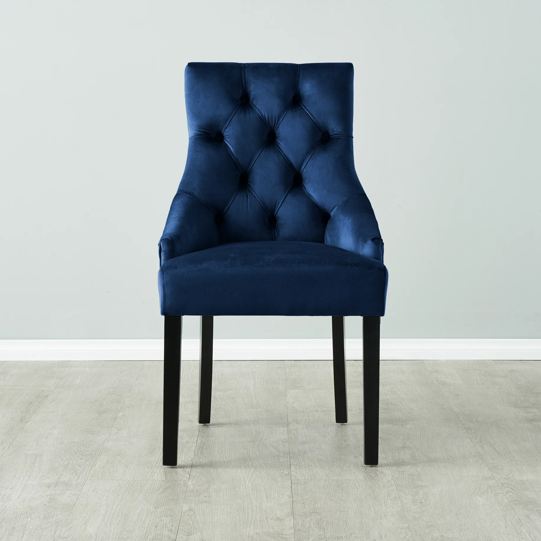 Saxon Navy Blue Velvet Dining Chair  