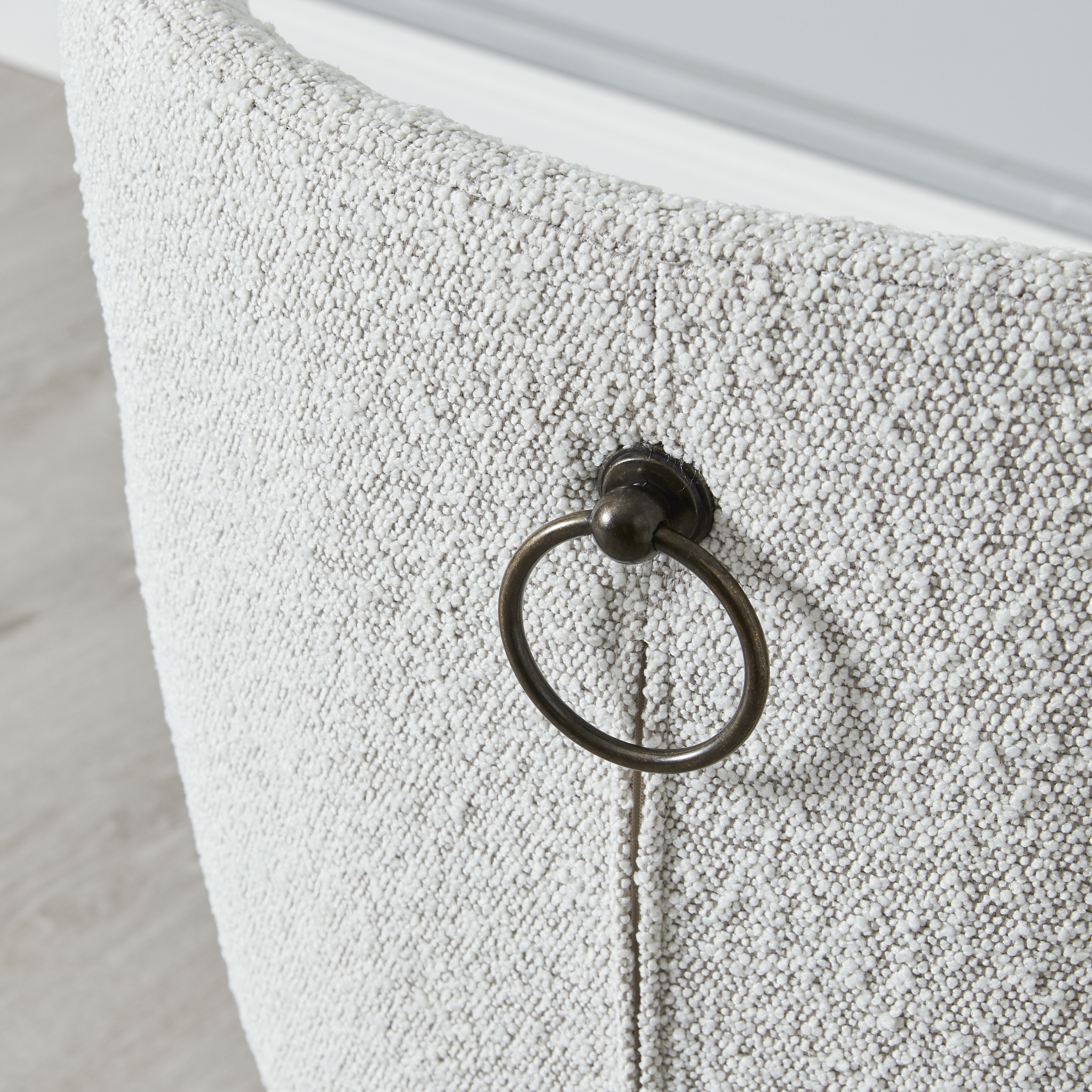 Quinn Cream Boucle Dining Chair - Black Legs