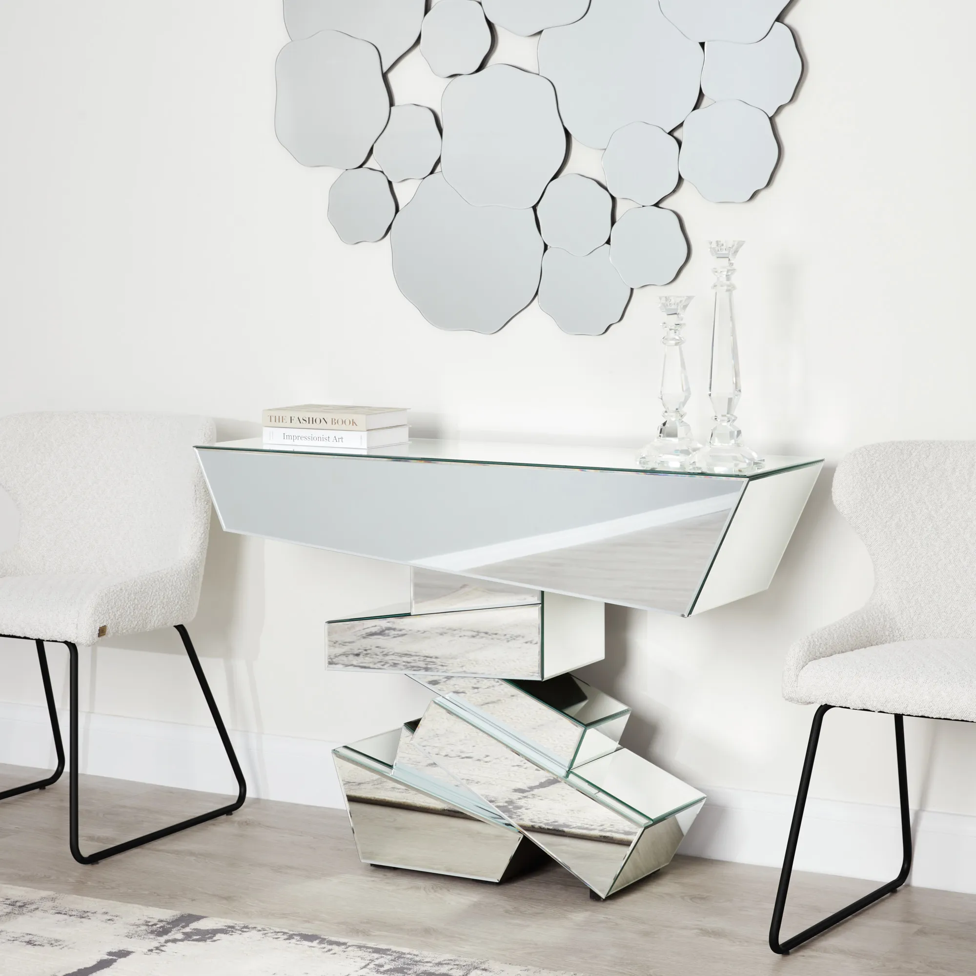 Quinn Cream Boucle Dining Chair - Black Legs