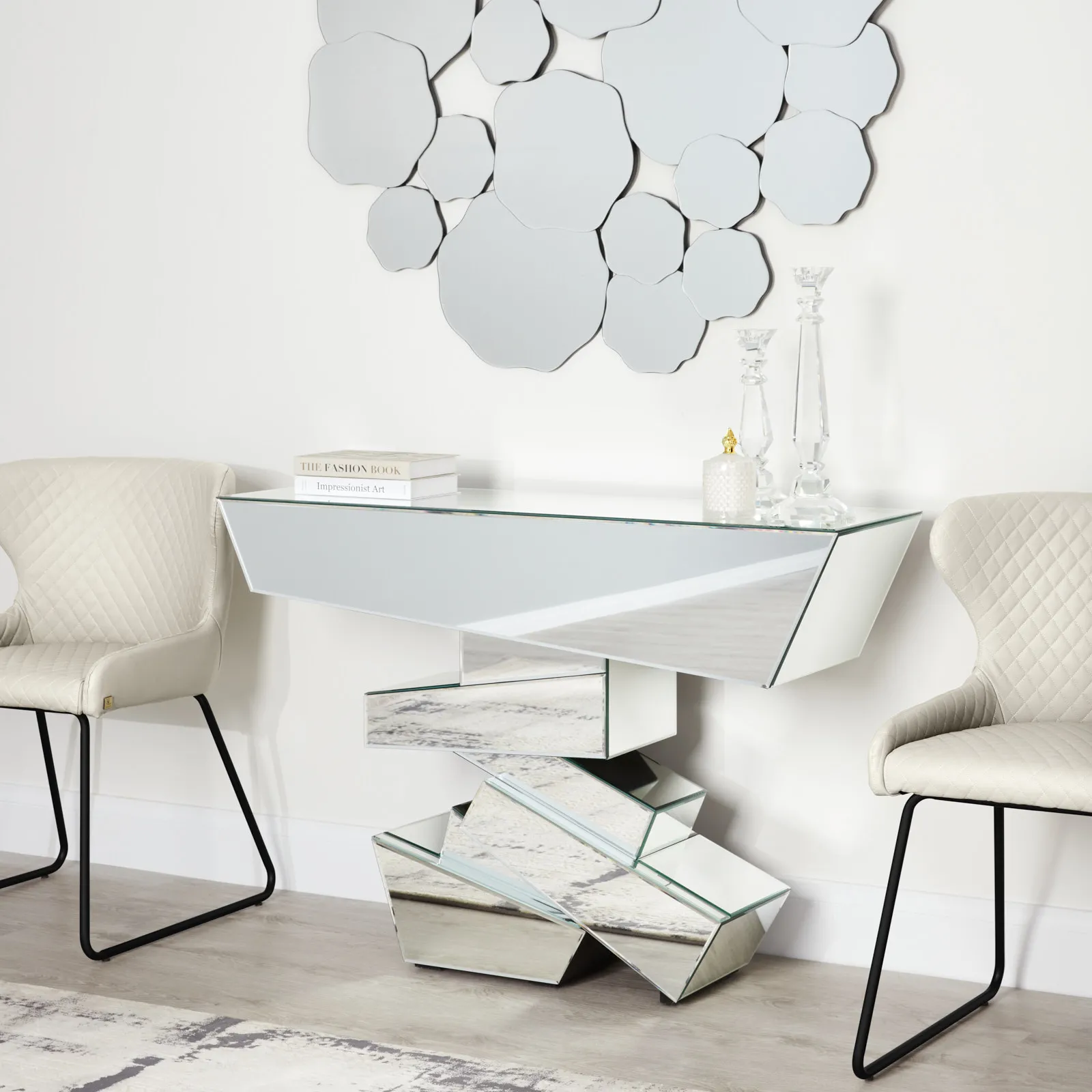 Quinn Cloud Grey Vegan Leather Dining Chair - Black Legs