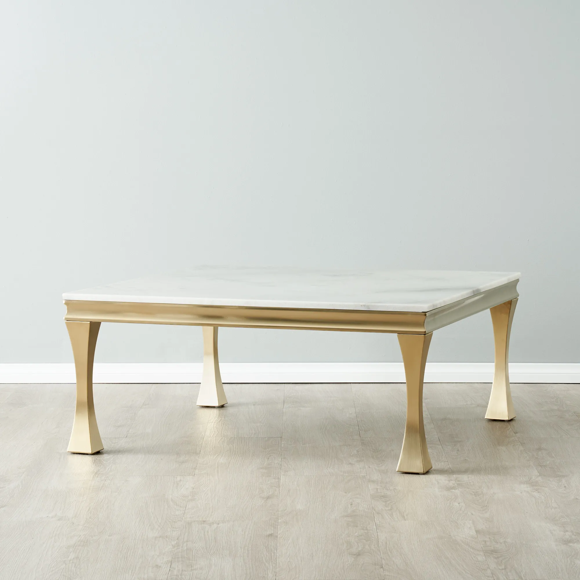 Melody Marble Coffee Table - Brushed Champagne Gold Legs