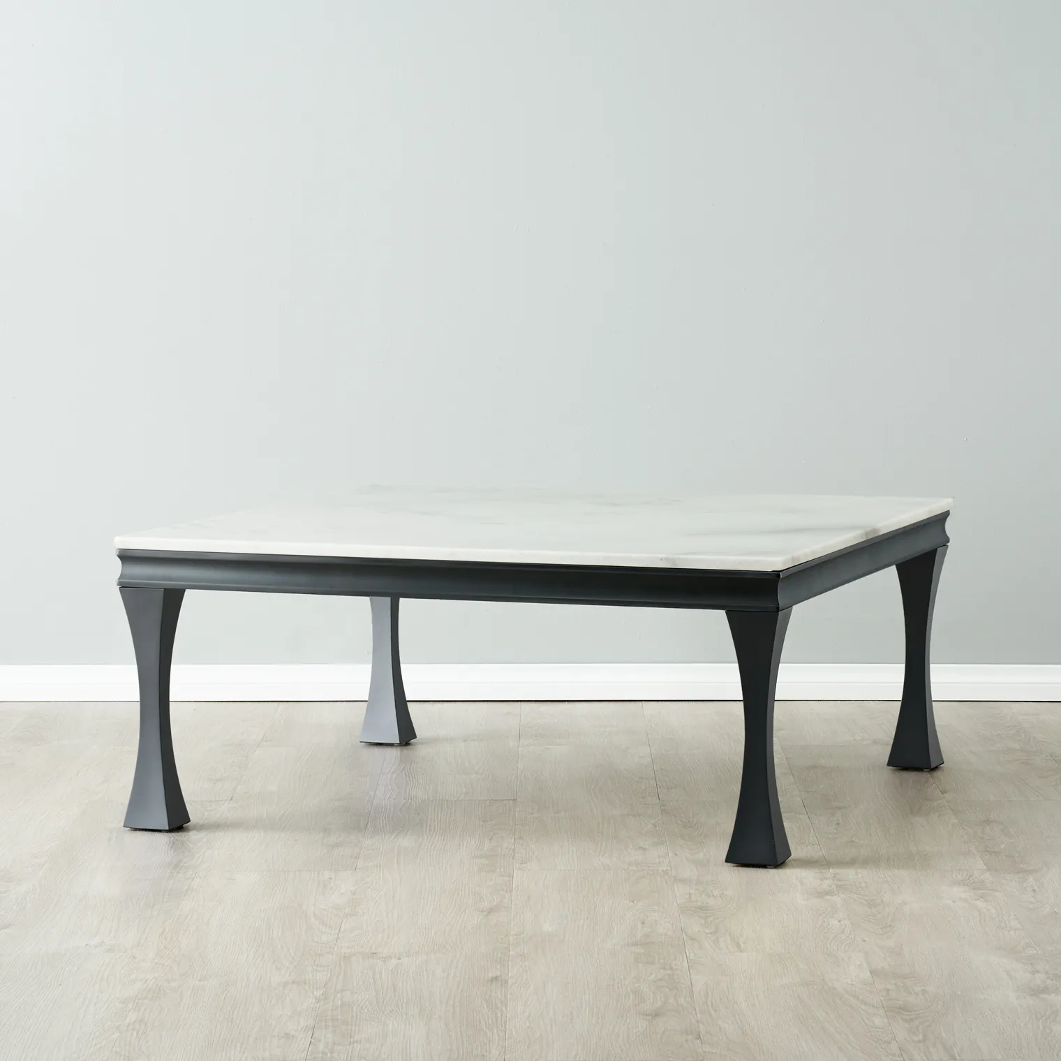 Melody Marble Coffee Table - Black Legs
