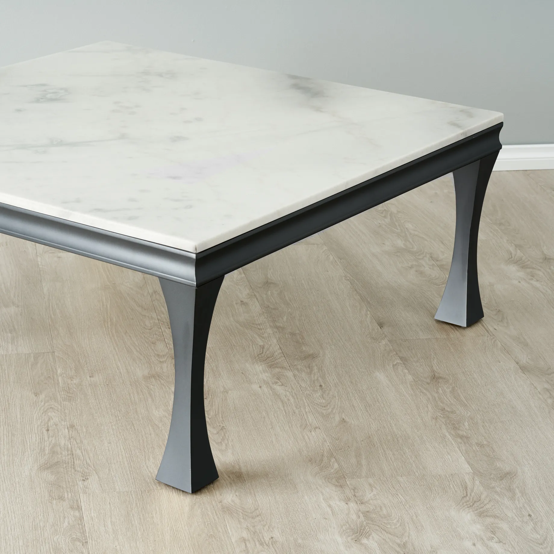 Melody Marble Coffee Table - Black Legs