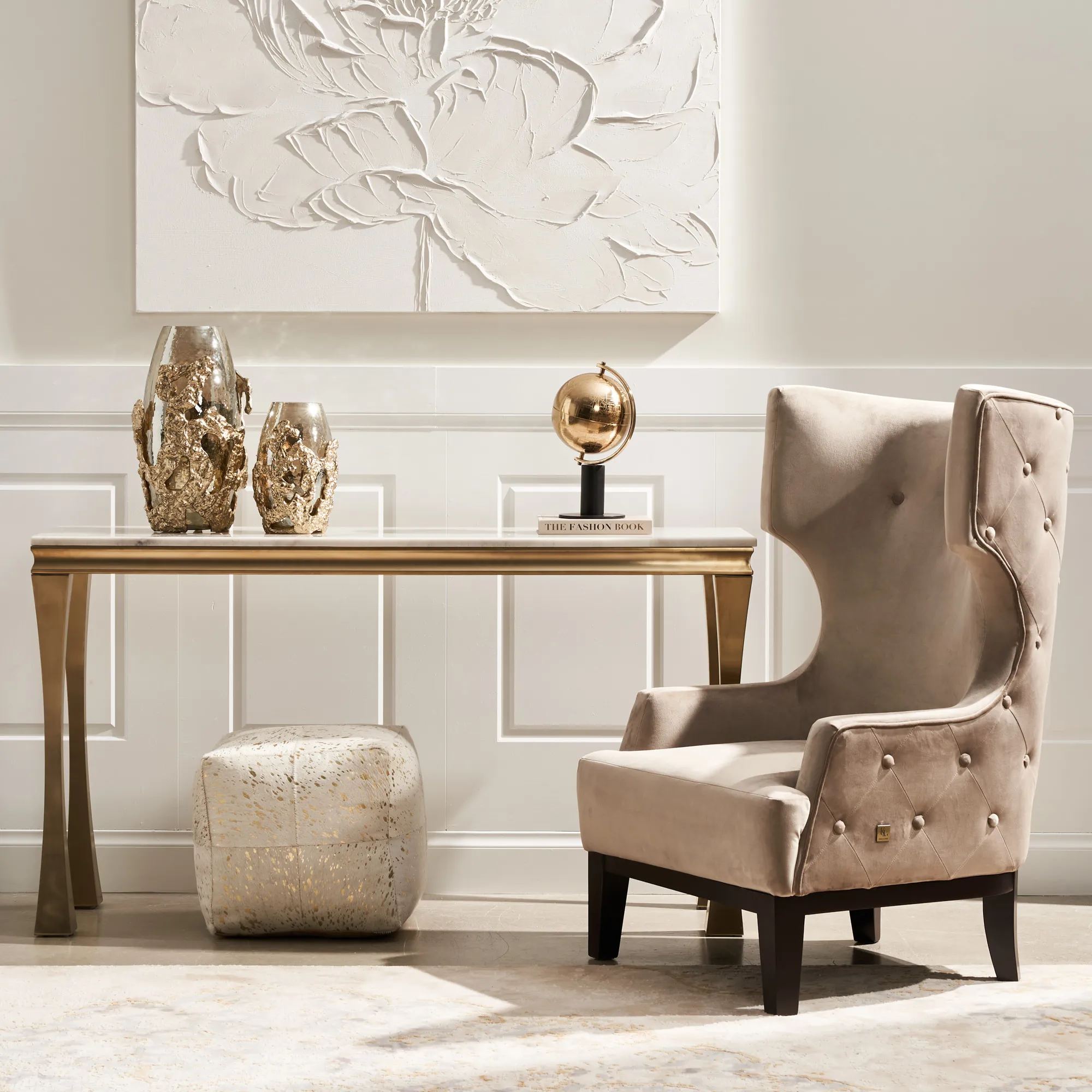 Melody Marble Sideboard - Brush Champagne Gold Legs