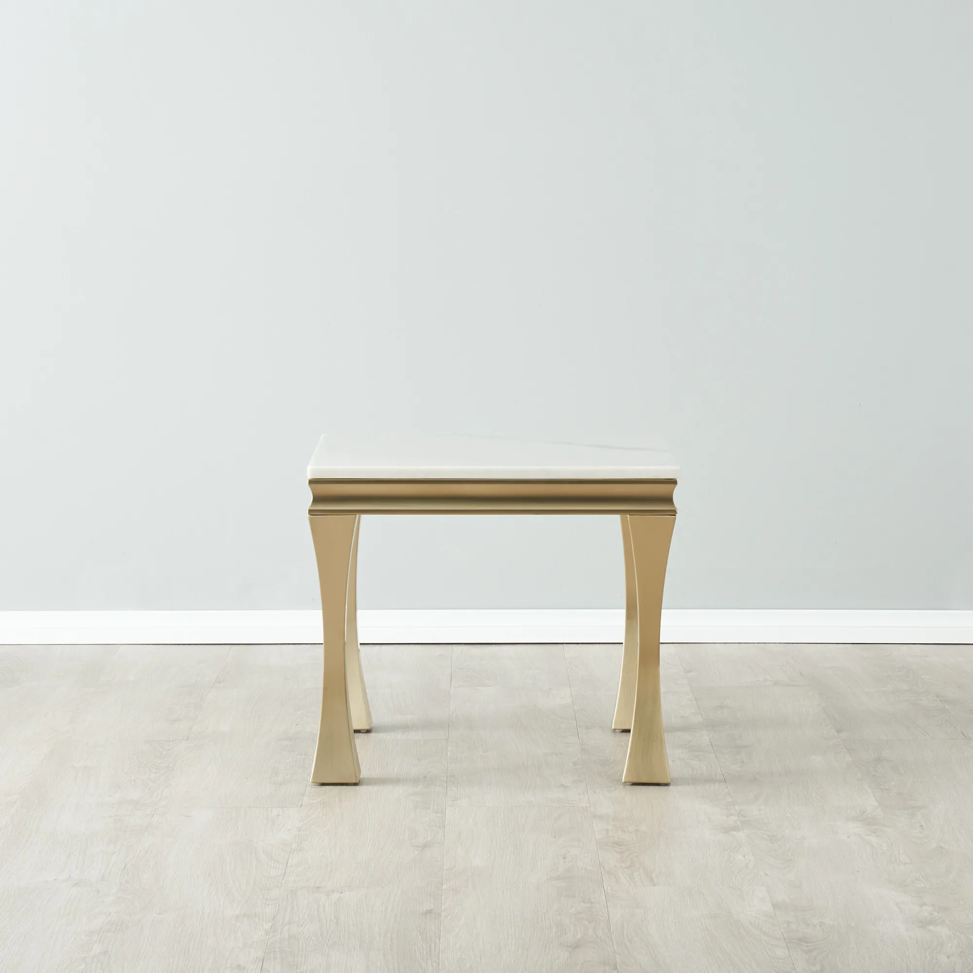 Melody Marble Side Table - Brushed Champagne Gold Legs