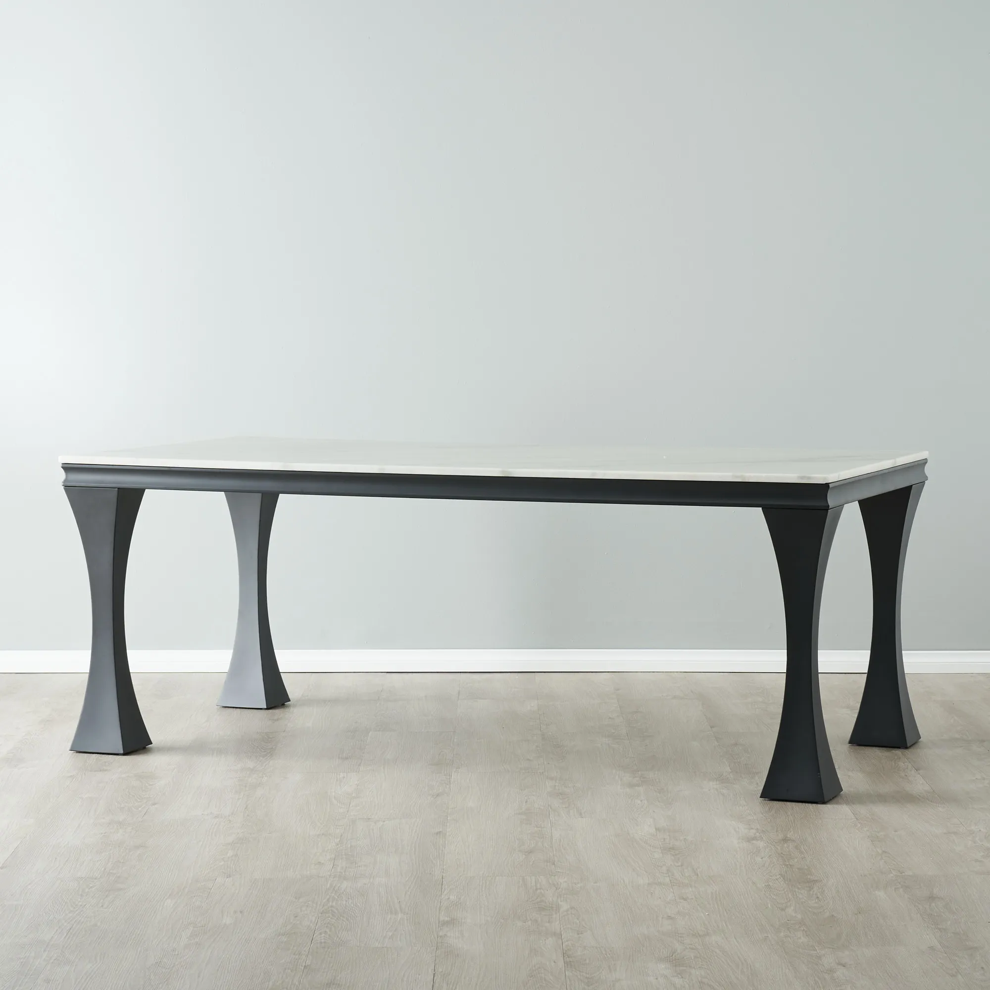 Melody Marble Dining Table  - Black Legs 200cm x 100cm