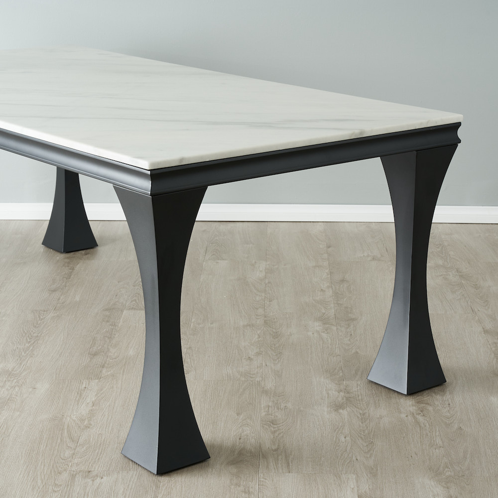Melody Marble Dining Table  - Black Legs 200cm x 100cm