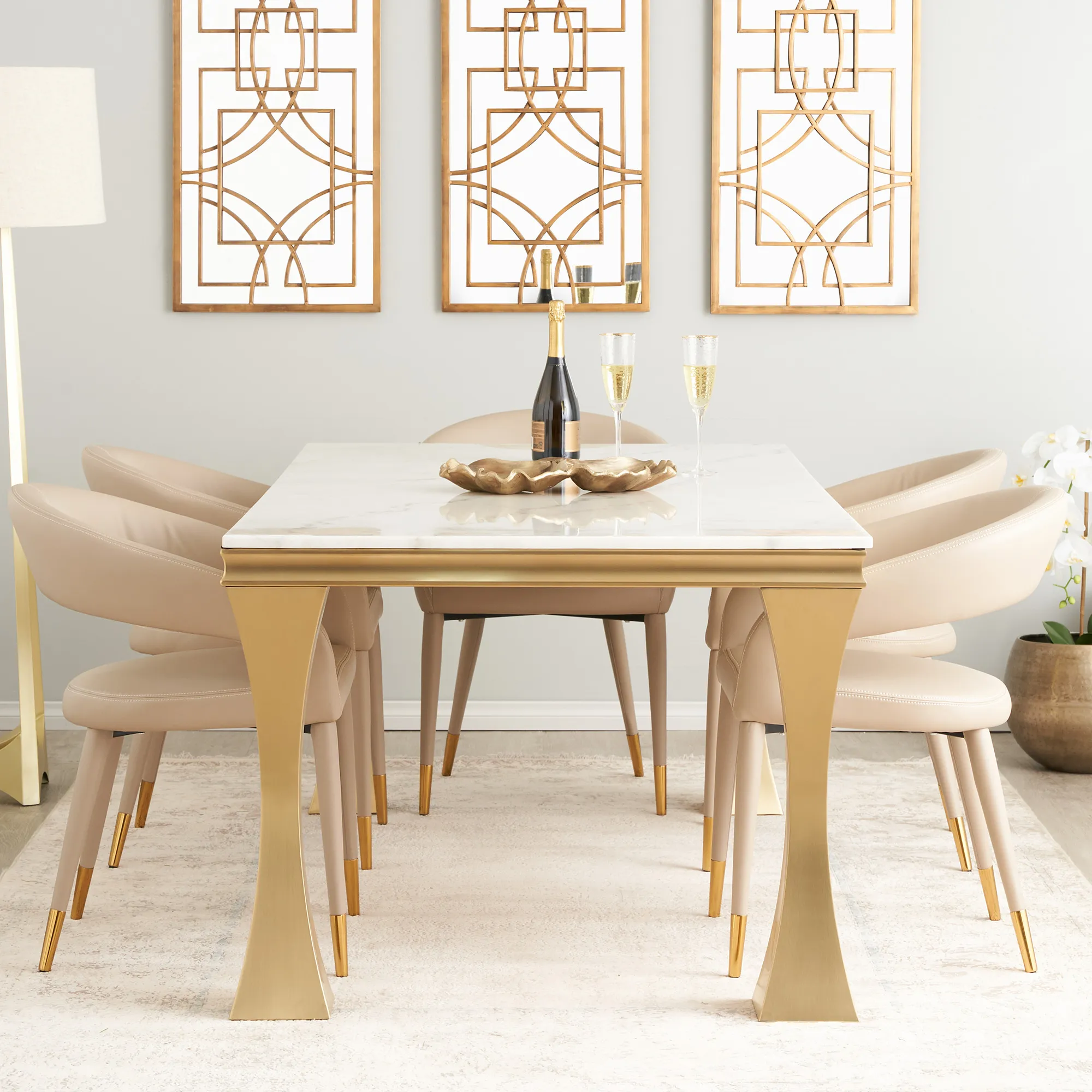 Melody Marble Dining Table  - Black Legs 200cm x 100cm