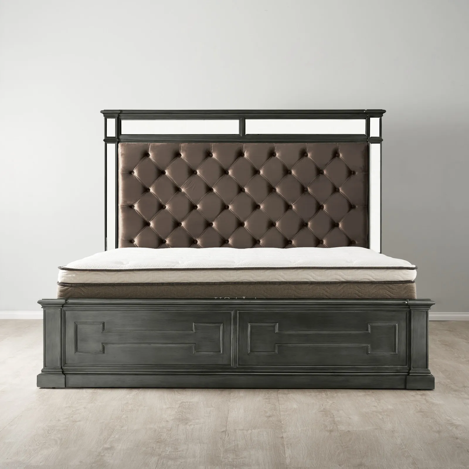 Solitude Brushed Black Queen Bed