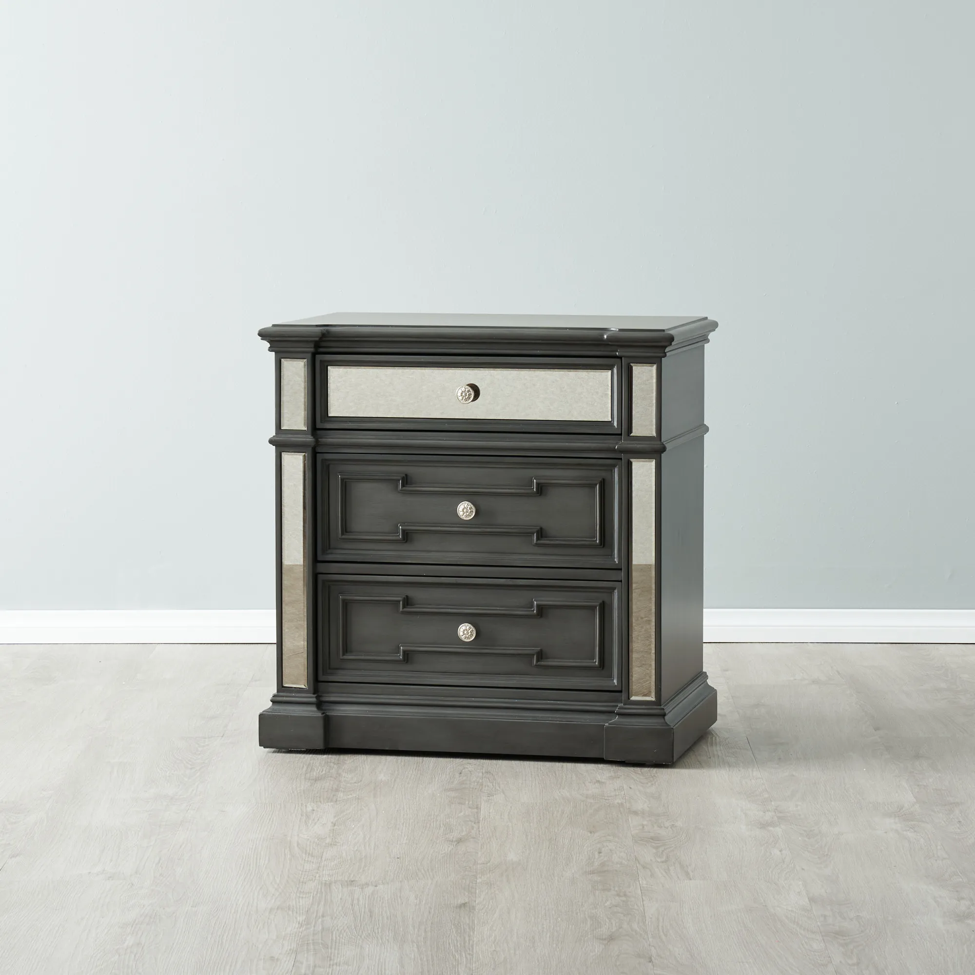 Solitude Brushed Black Bedside Table