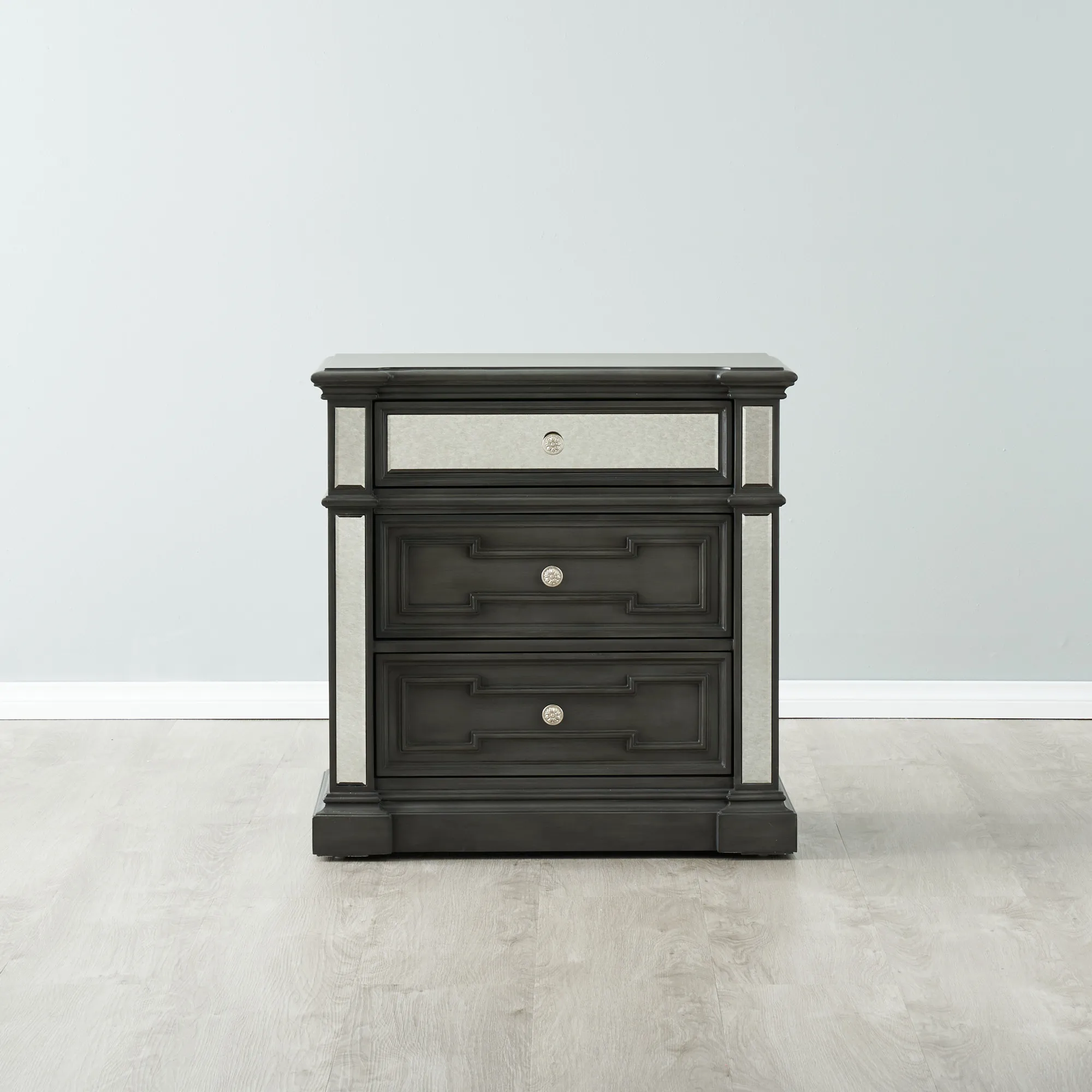 Solitude Brushed Black Bedside Table