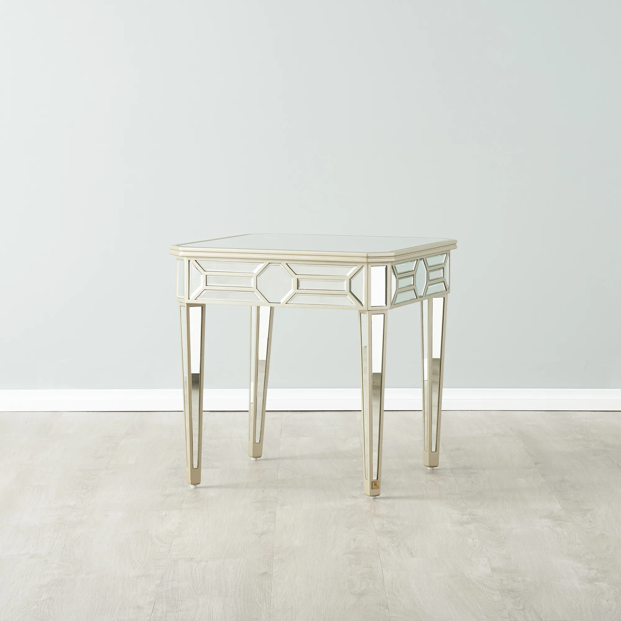 Madeleine Mirror Side Table - Champagne Gold Frame 