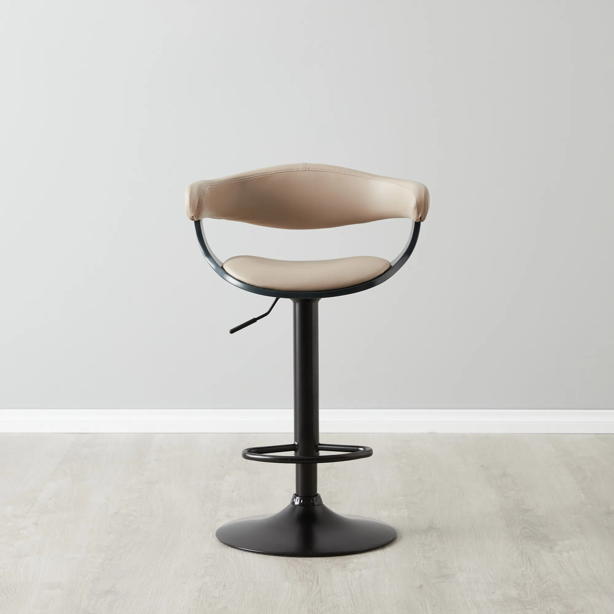 Ryker Sand Beige Vegan Leather Bar Stool