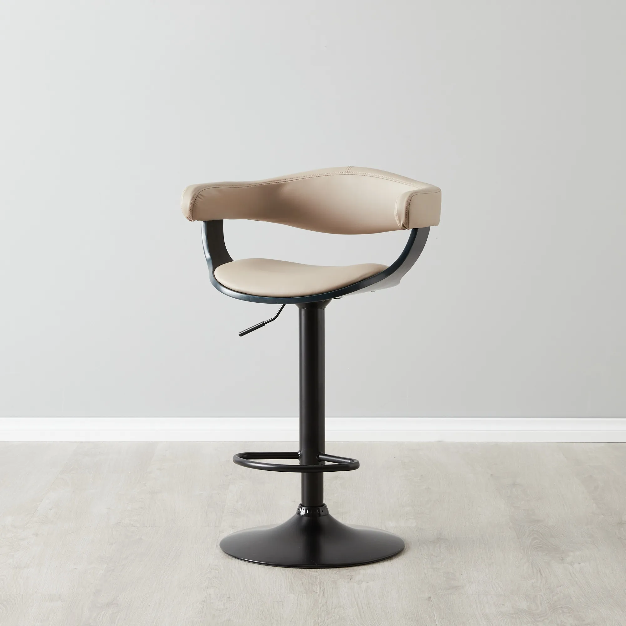 Ryker Sand Beige Vegan Leather Bar Stool