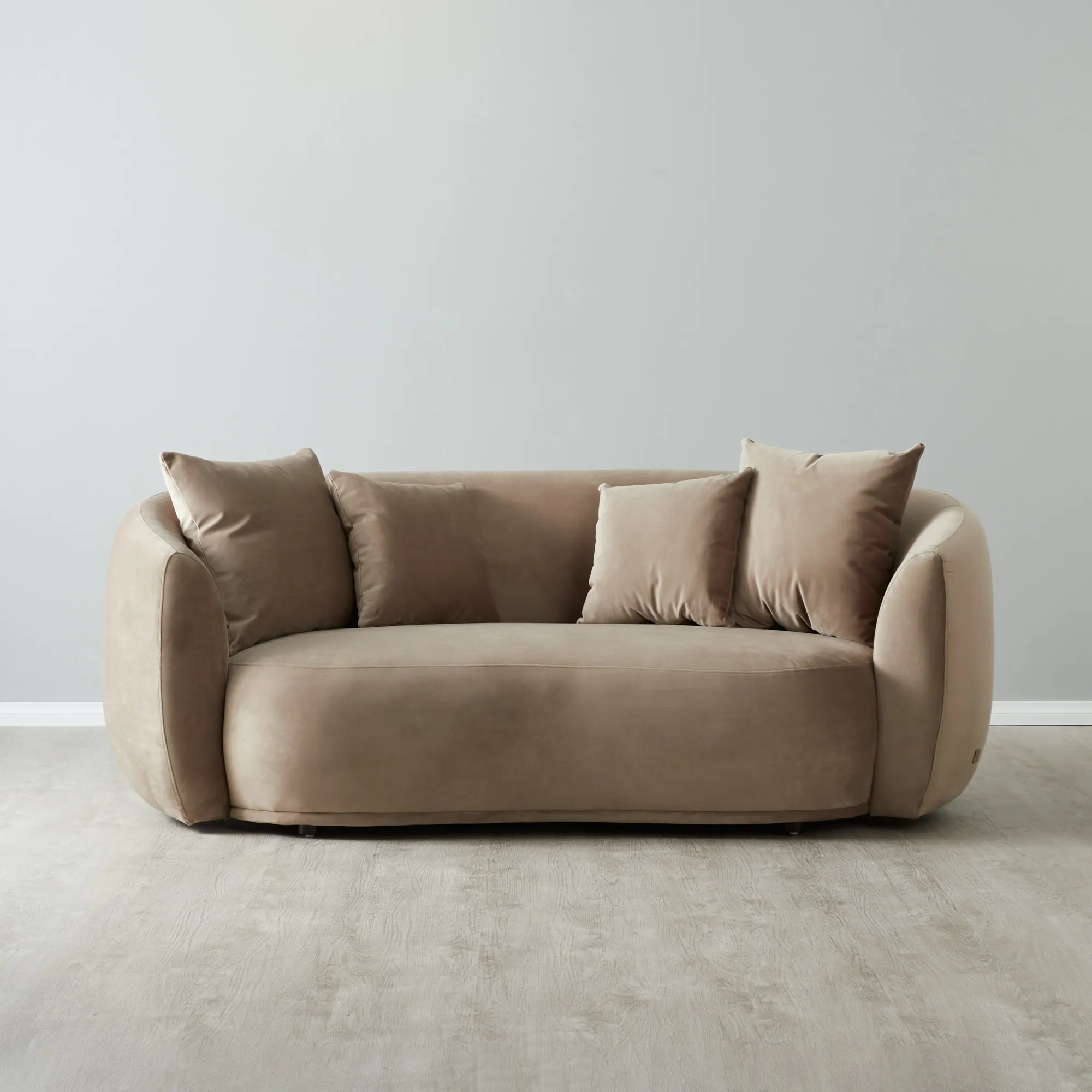 Everett Beige Velvet 2 Seater Sofa