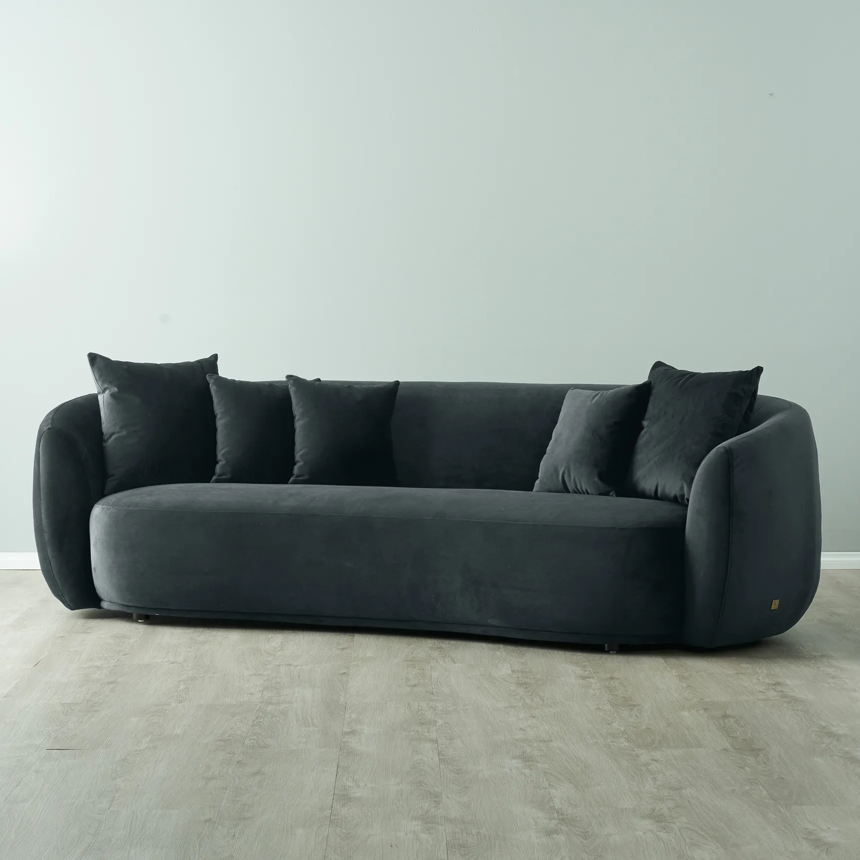 Everett Charcoal Velvet 3 Seater Sofa