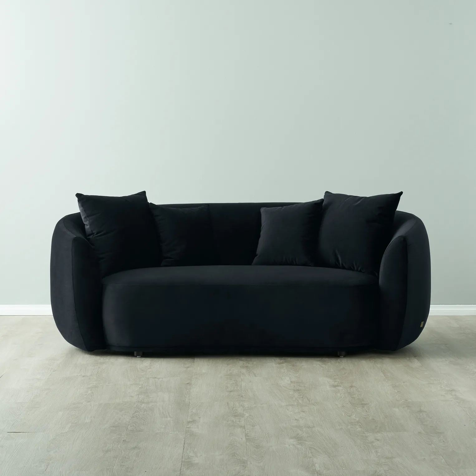 Everett Onyx Black Velvet 2 Seater Sofa