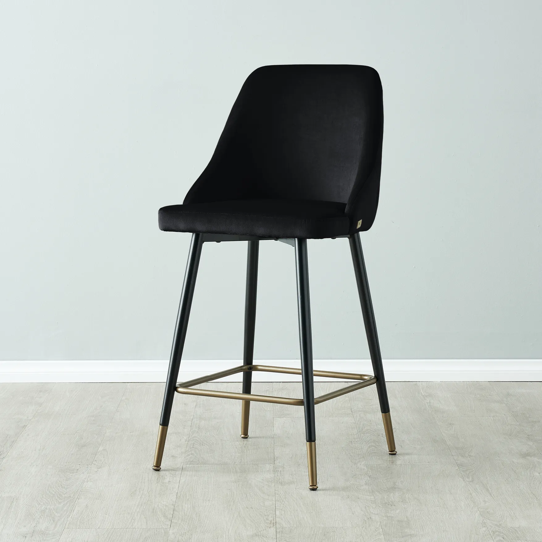 Winston III Black Velvet 64cm Counter Stool