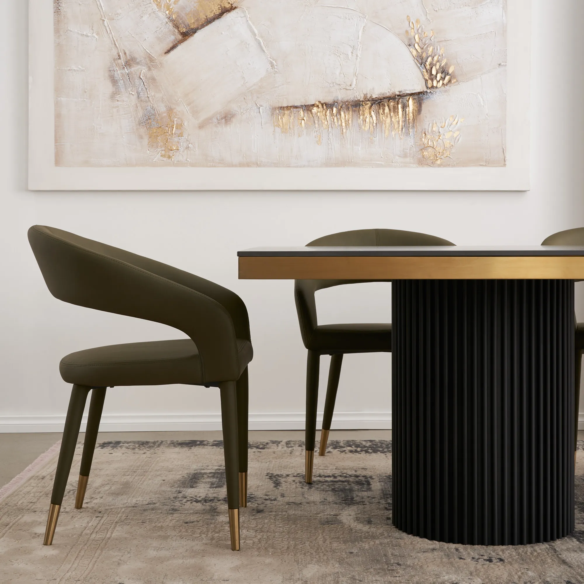 Archie Black Sintered Stone Dining Table - Matte Black Legs 240x118cm