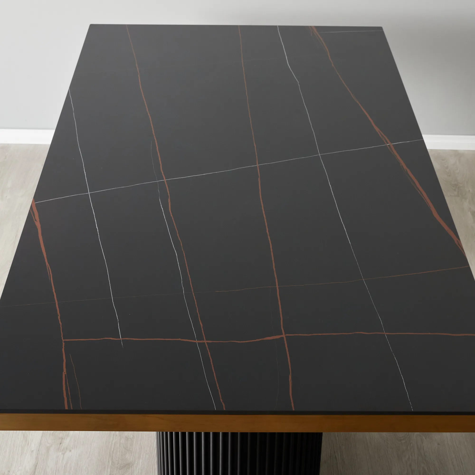 Archie Black Sintered Stone Dining Table - Matte Black Legs 240x118cm