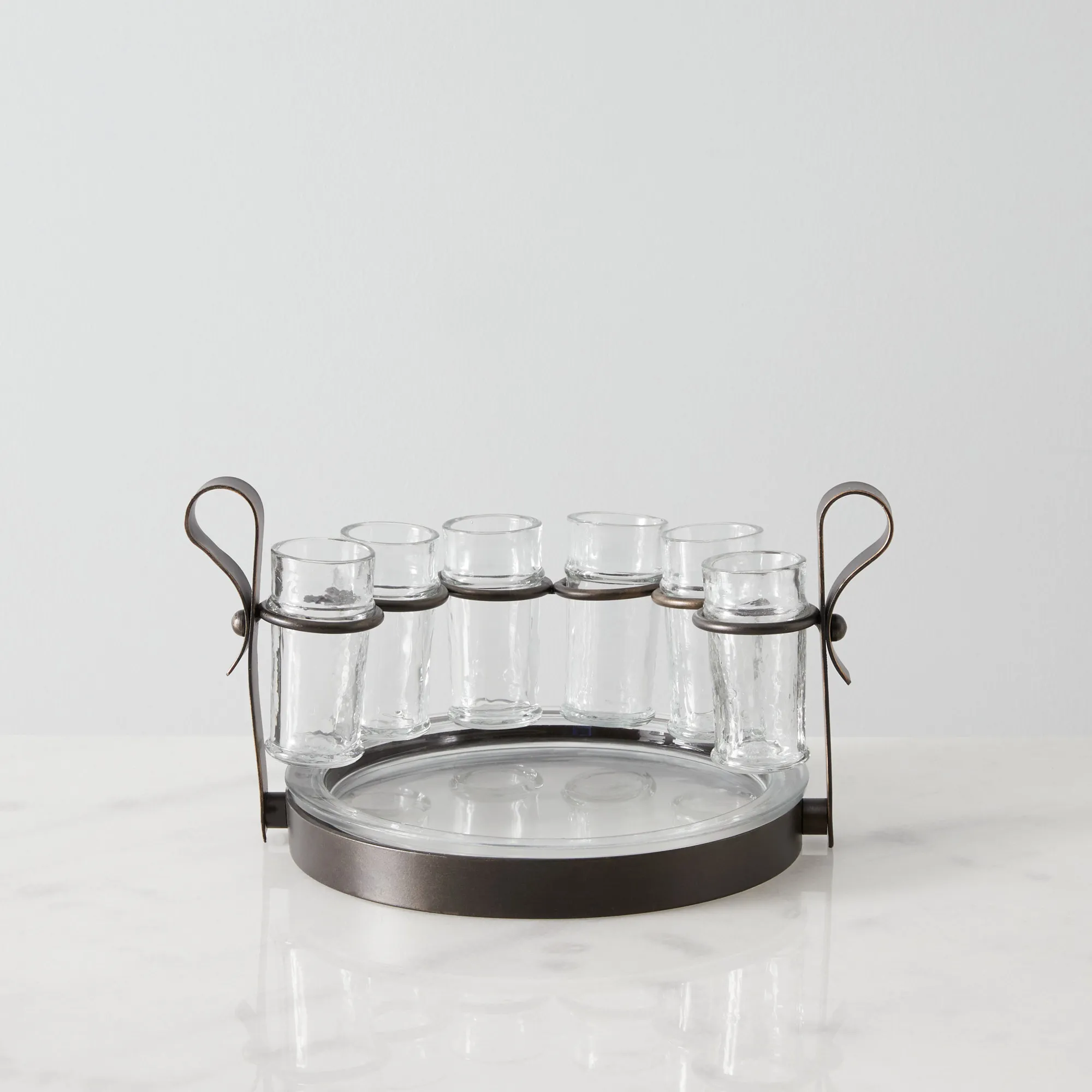 Alessandra Gilded Dark Bronze Metal Tequila Set