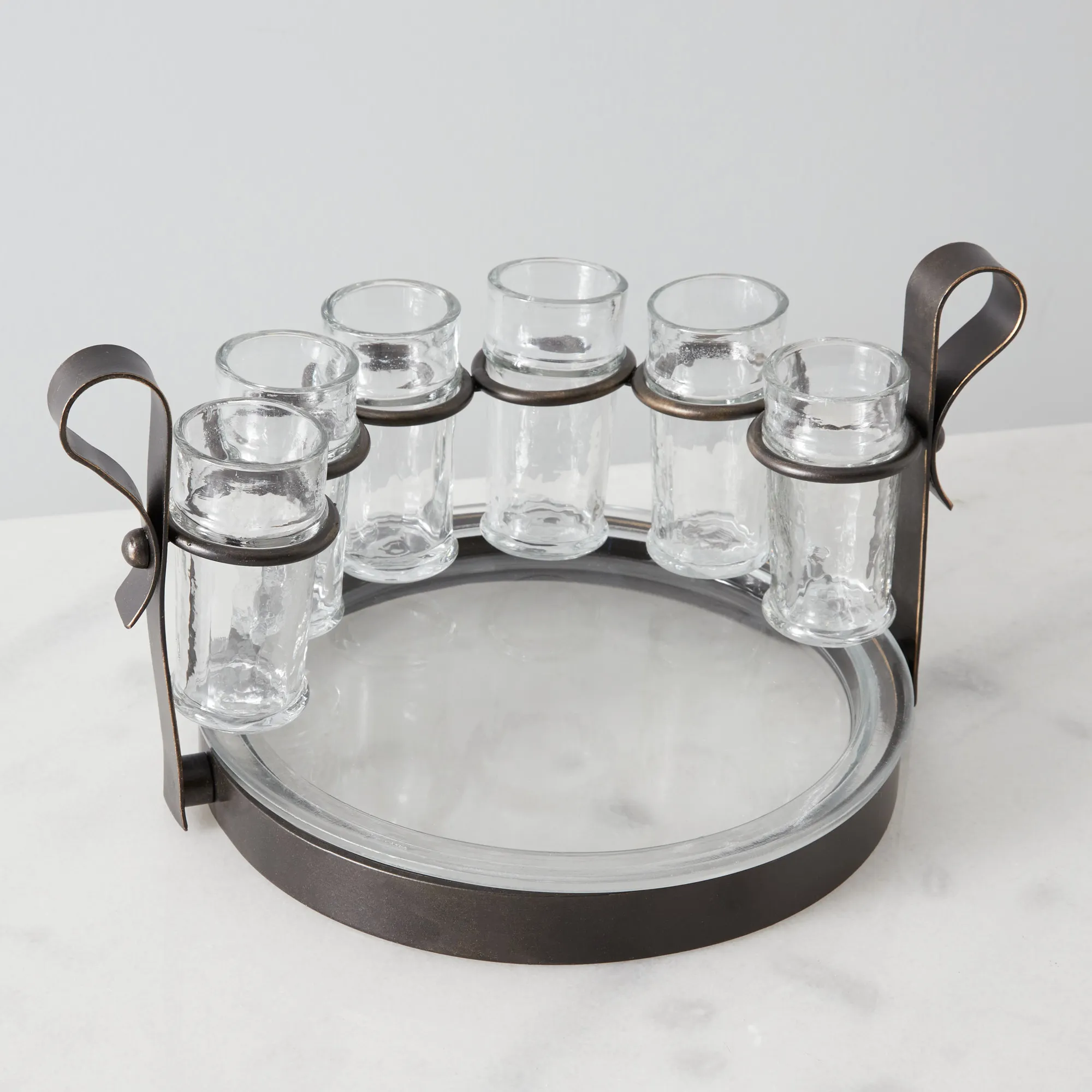 Alessandra Gilded Dark Bronze Metal Tequila Set