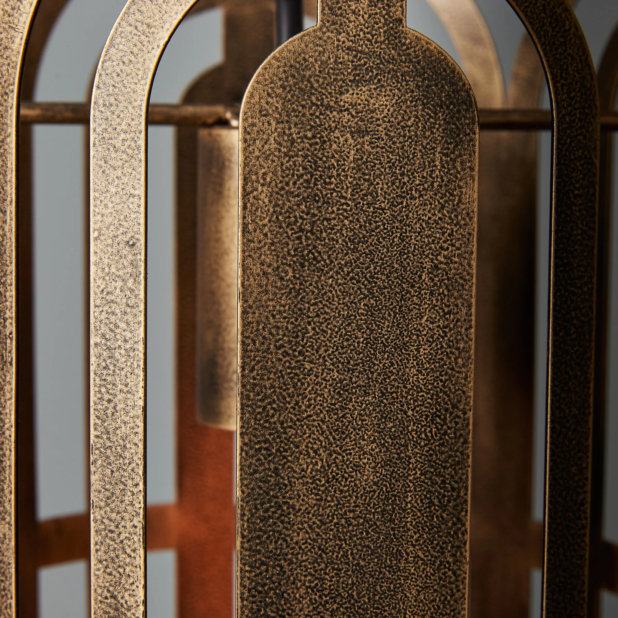 Edith Antique Gold Metal Oval Link Pendant - Small