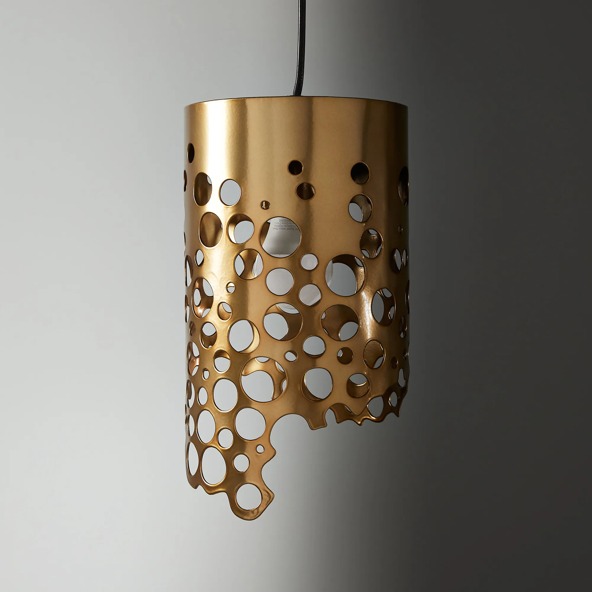 Marianna Satin Brass Metal Coral Pendant - Small