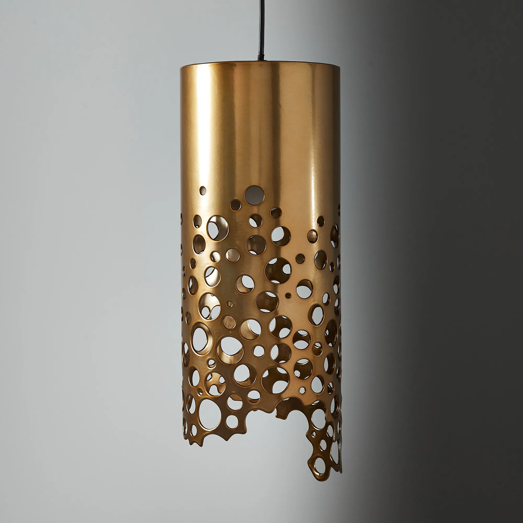 Marianna Satin Brass Metal Coral Pendant - Large