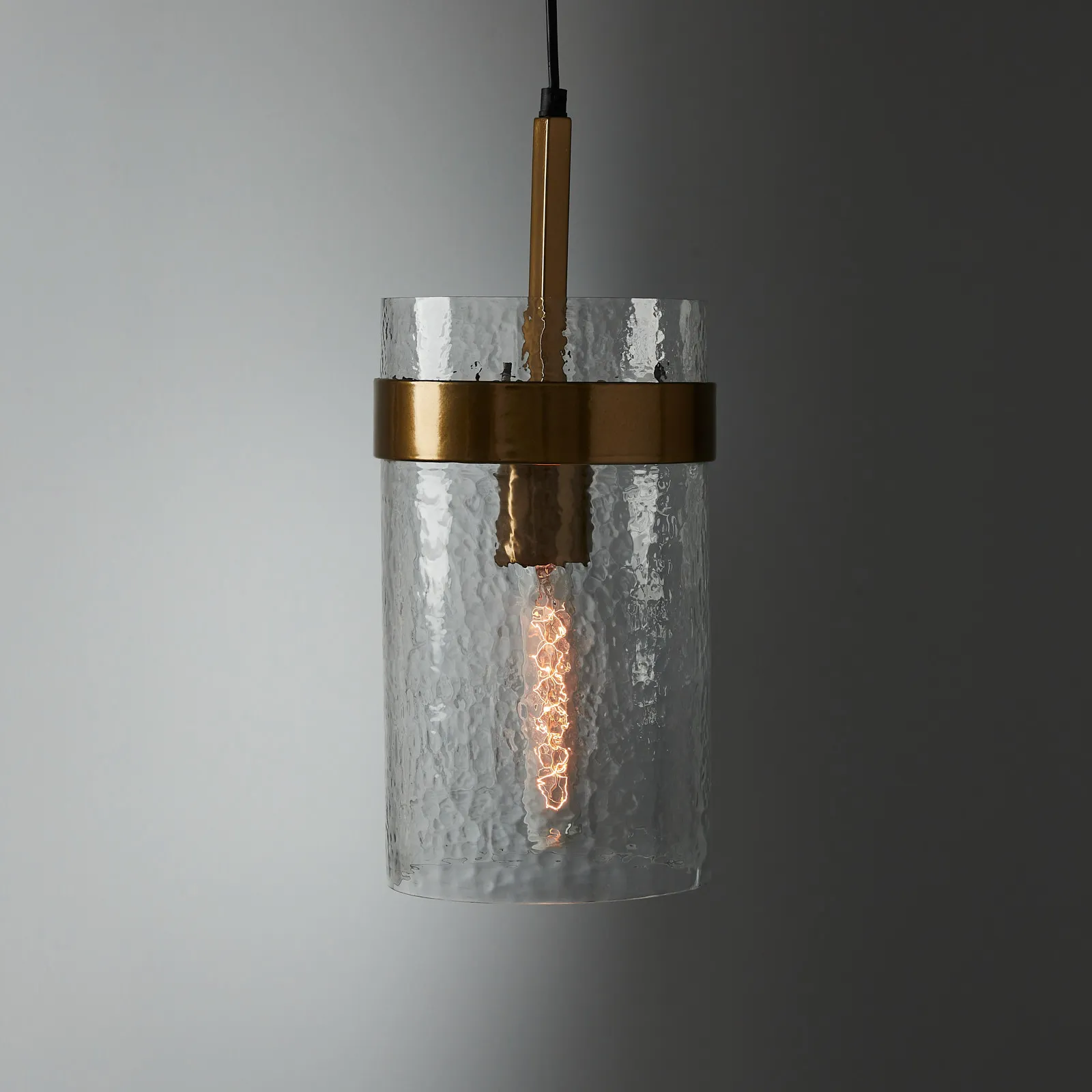 Kristoff Clear Glass Satin Brass Atrium Pendant