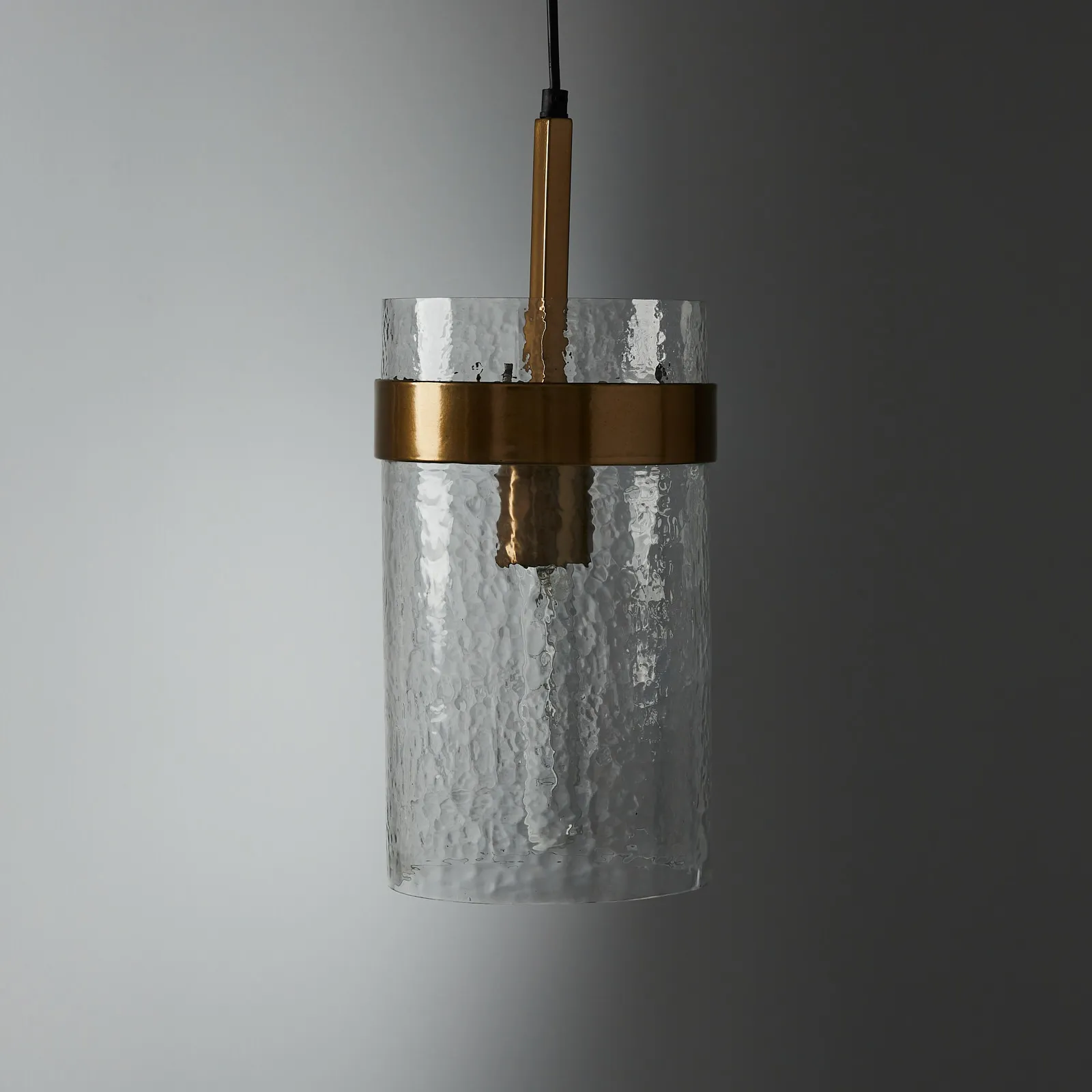 Kristoff Clear Glass Satin Brass Atrium Pendant