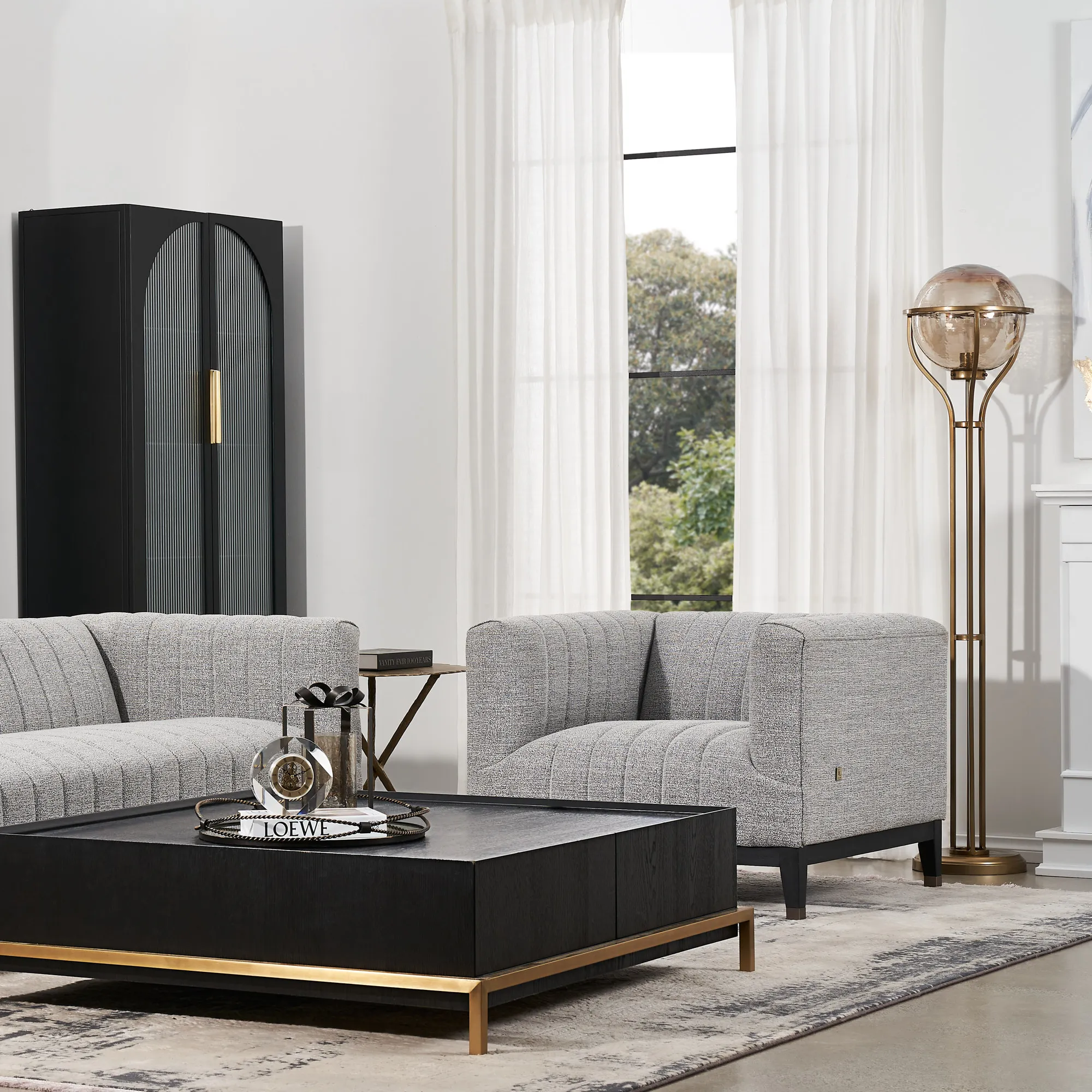 Divine Satin Brass Metal Floor Lamp