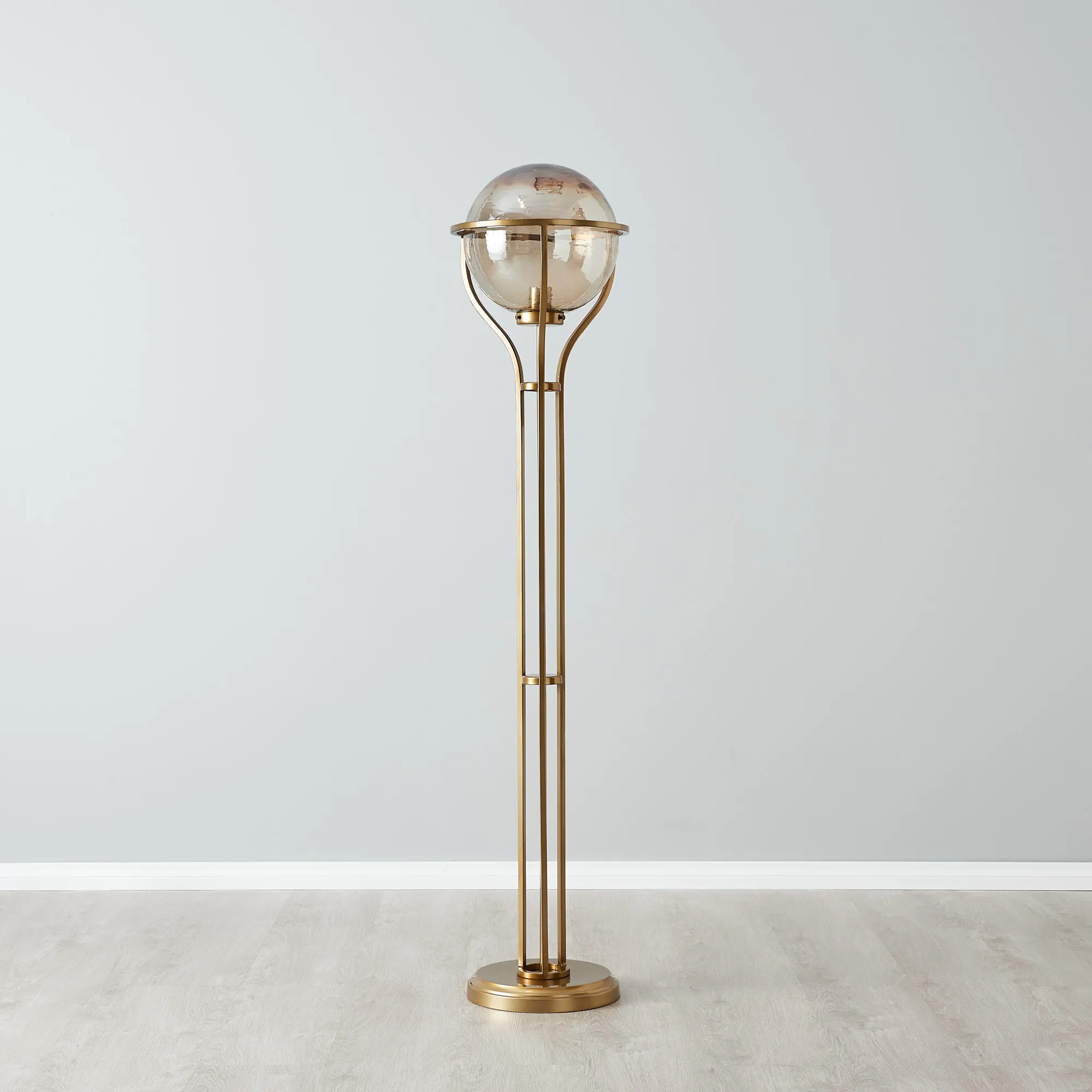 Divine Satin Brass Metal Floor Lamp