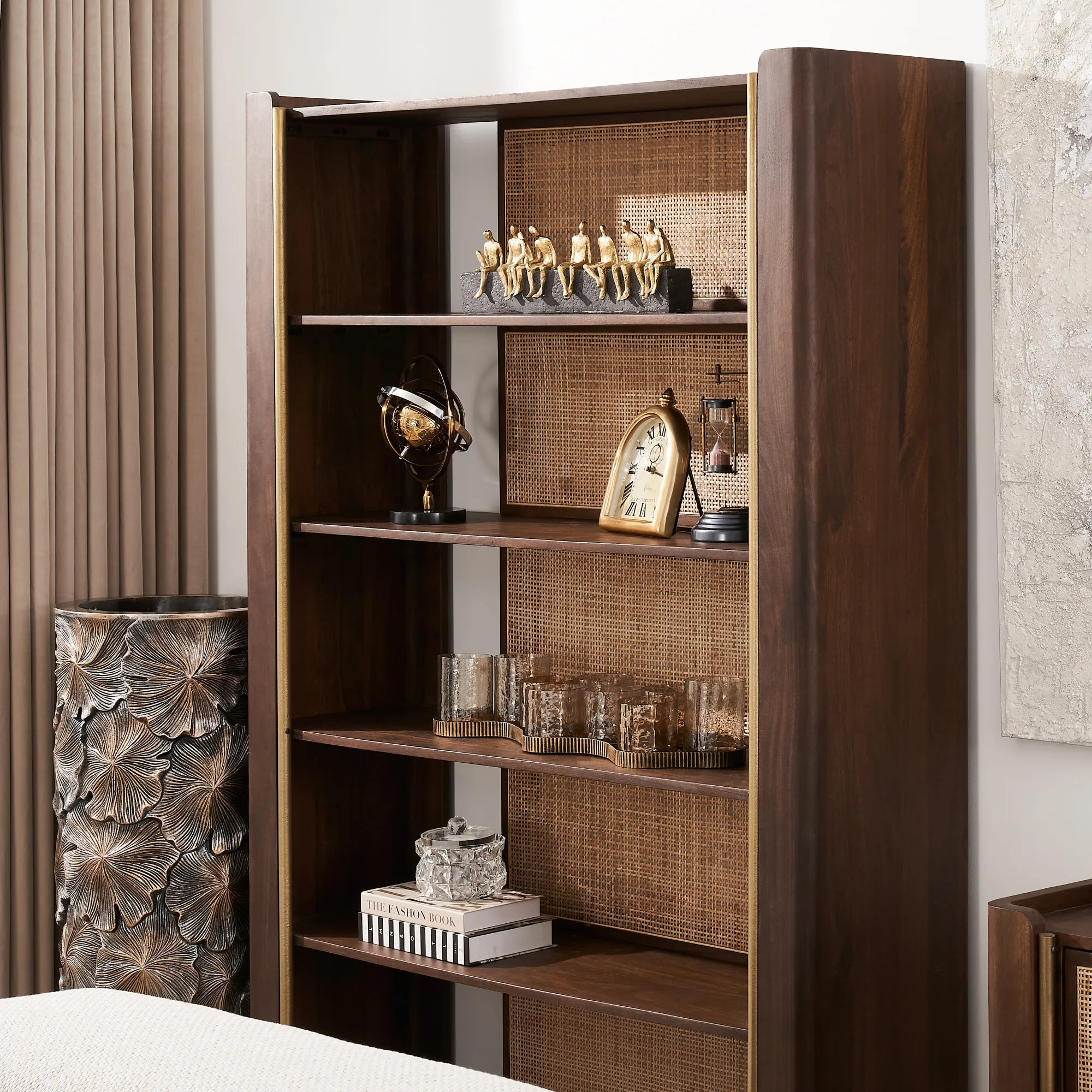 Posy Elongated Antique Gold Vase - Large