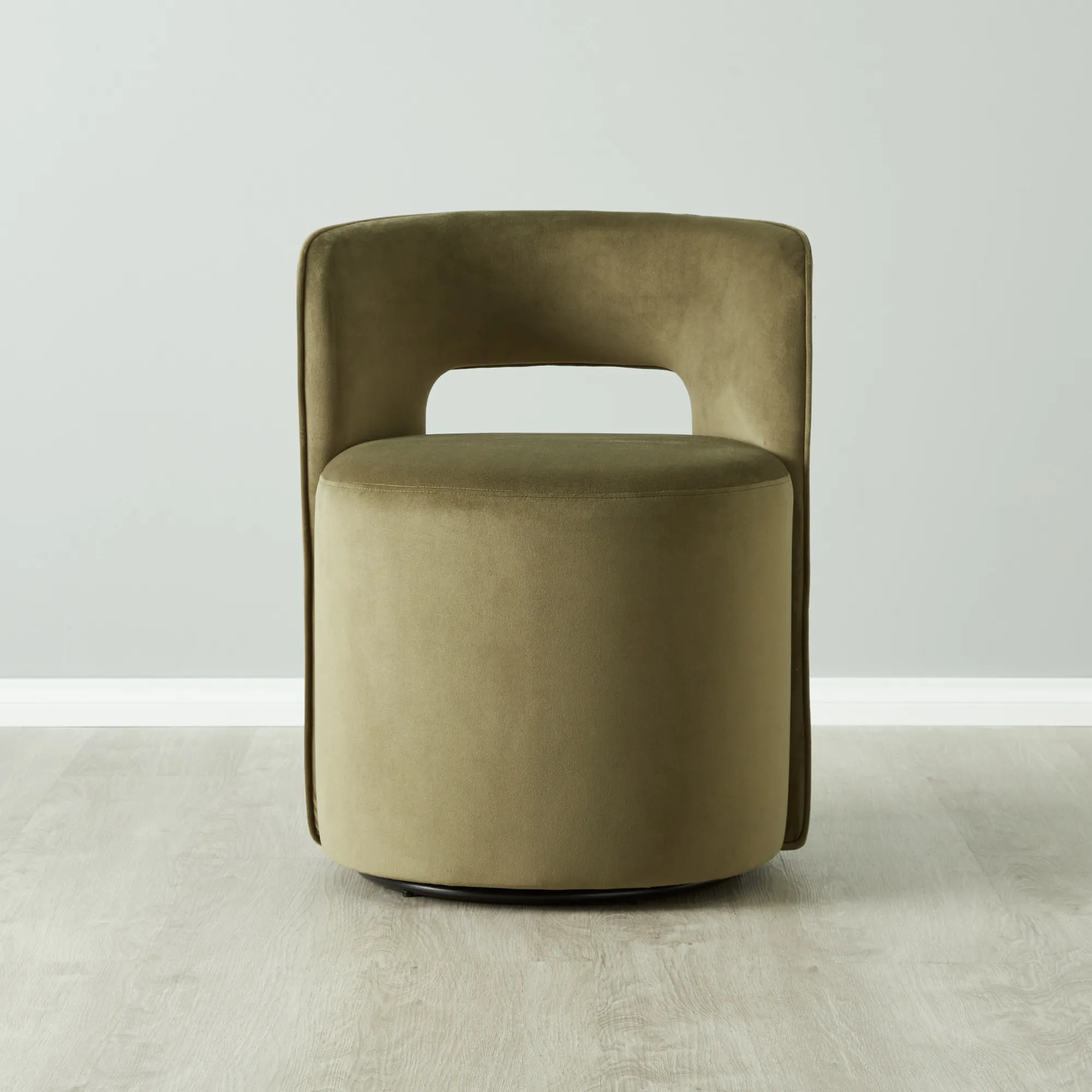 Sutton Olive Green Velvet Swivel Dining Chair
