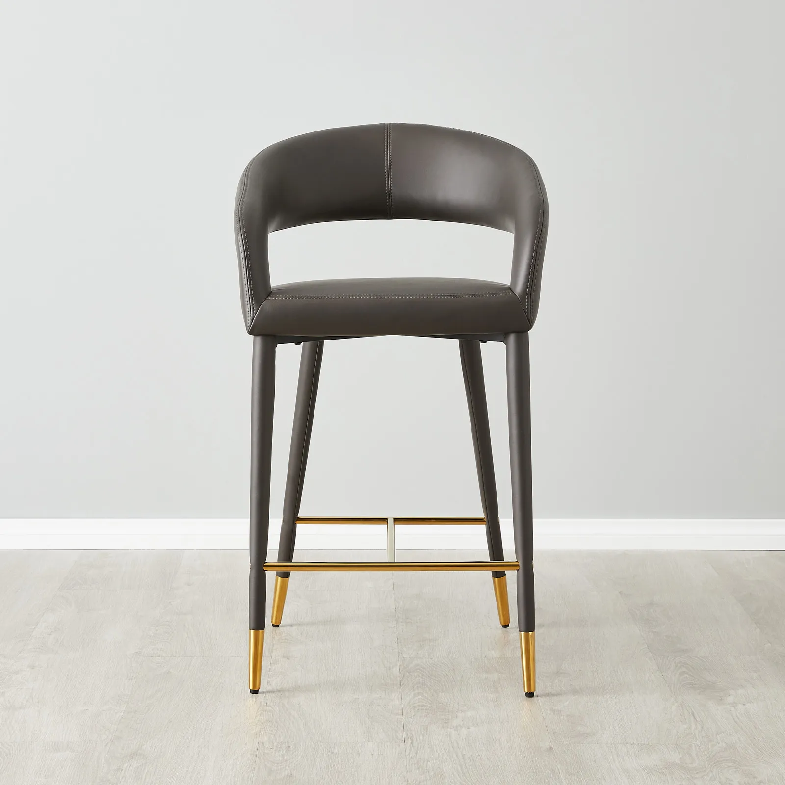 Moulin Smoke Grey Vegan Leather 66cm Counter Stool