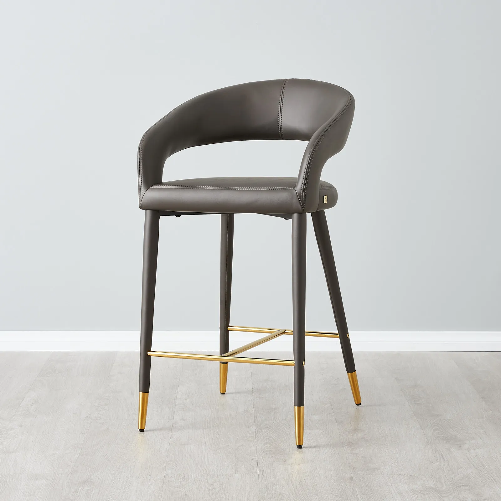 Moulin Smoke Grey Vegan Leather 66cm Counter Stool