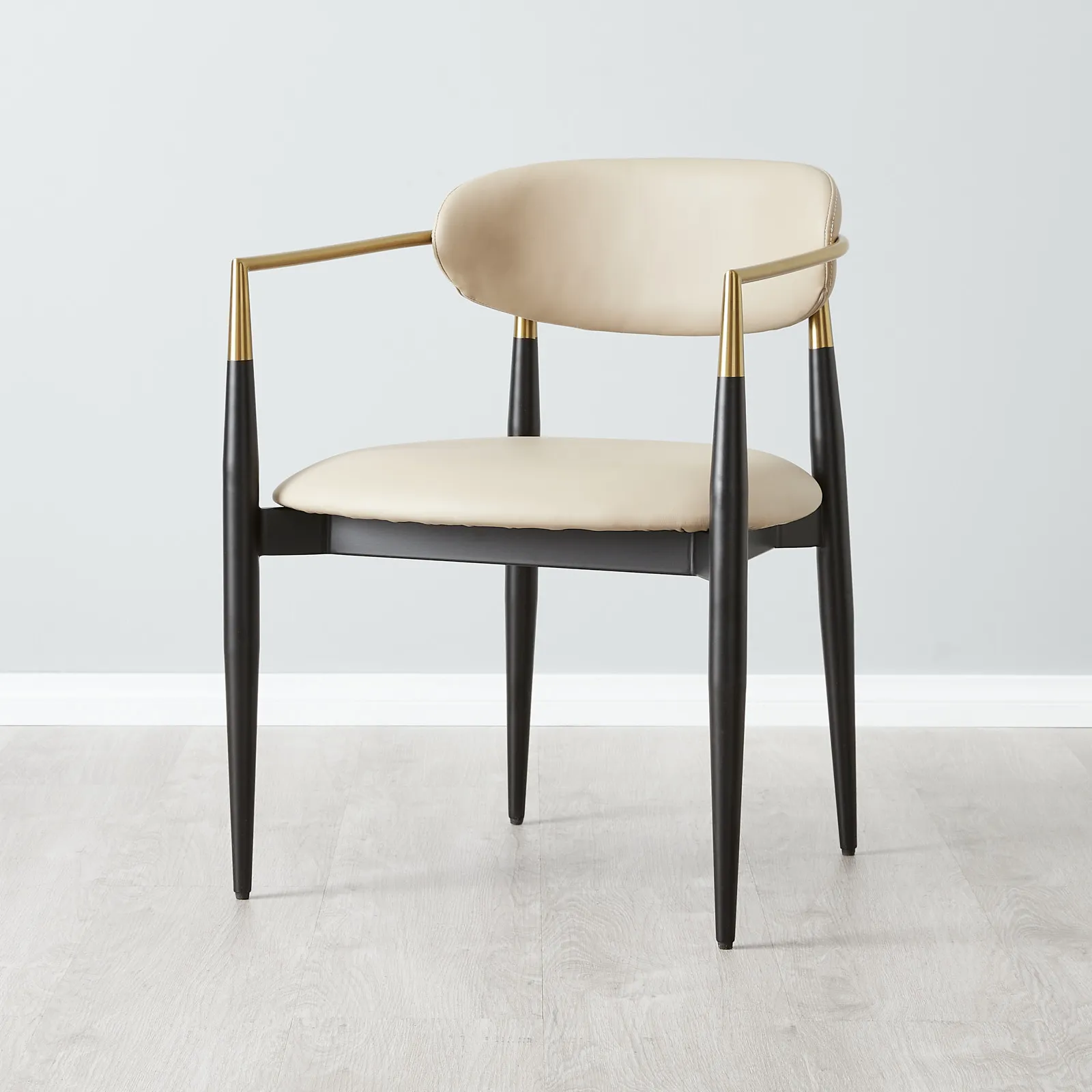 Amy Sand Beige Vegan Leather Dining Chair