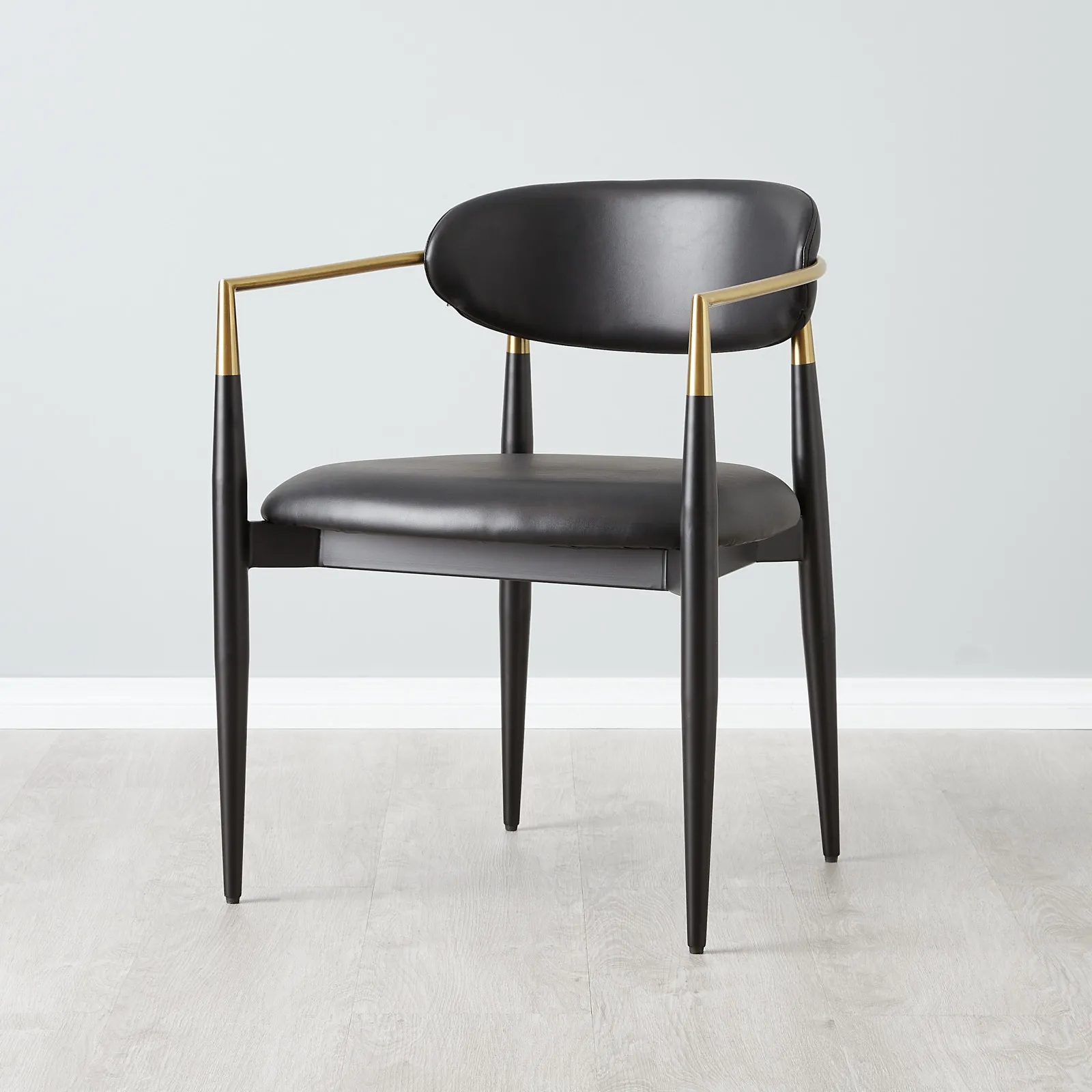 Amy Black Vegan Leather Dining Chair