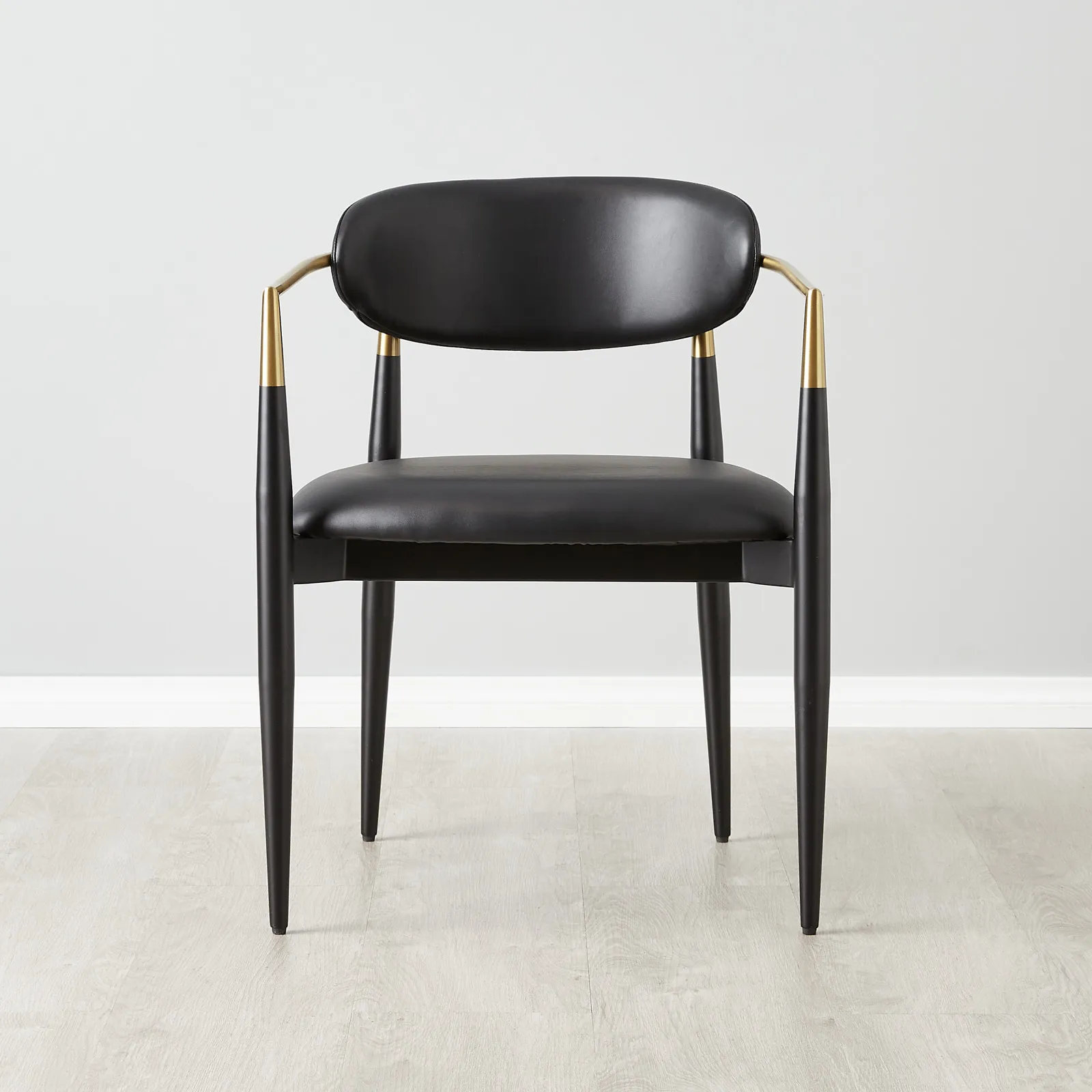 Amy Black Vegan Leather Dining Chair