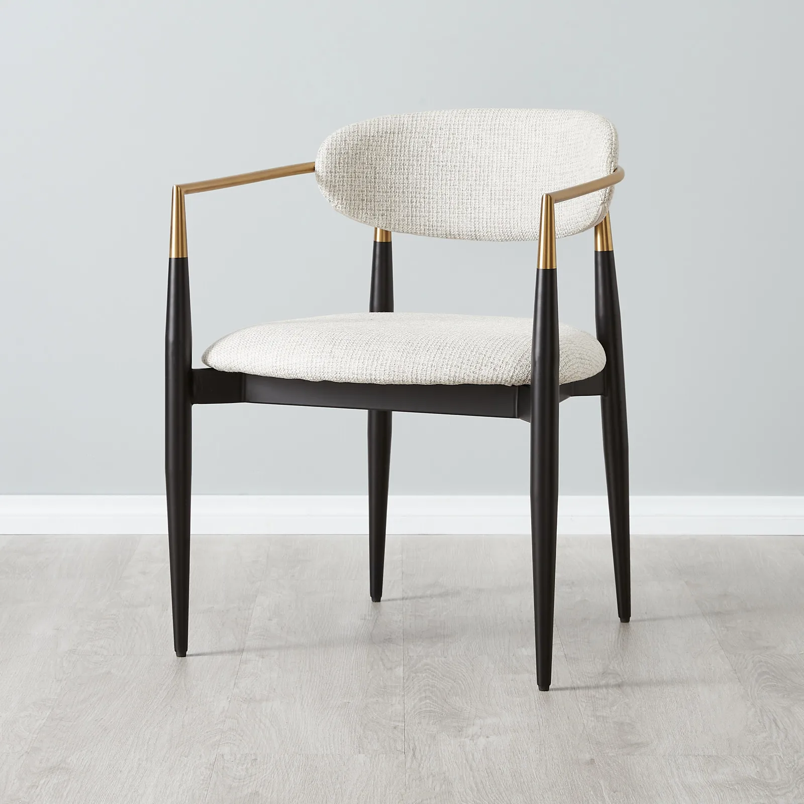 Amy Dove Grey Woven Fabric Dining Chair