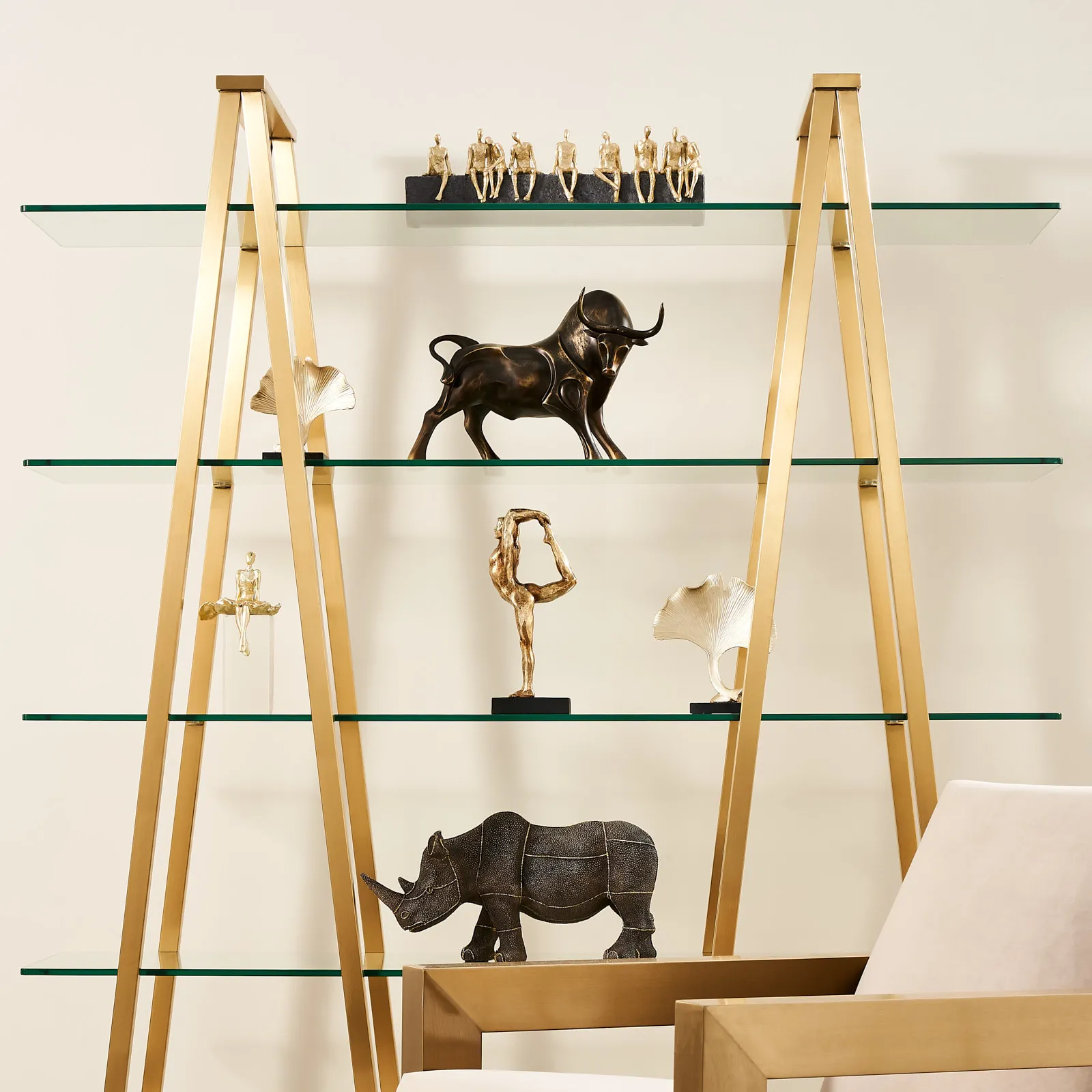 Paxton Brushed Gold Stainless Steel Shelf