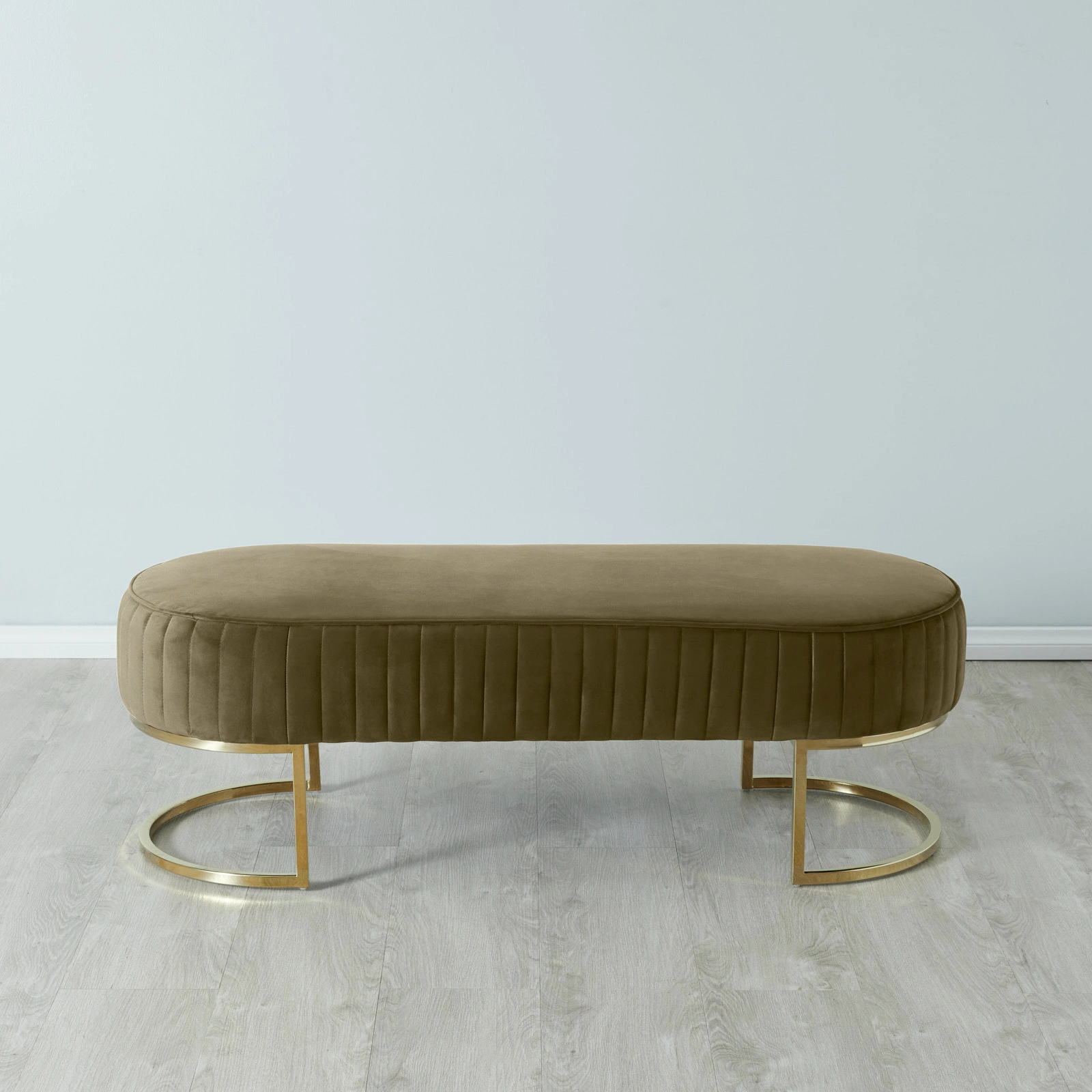 Hilda II Olive Green Velvet Ottoman